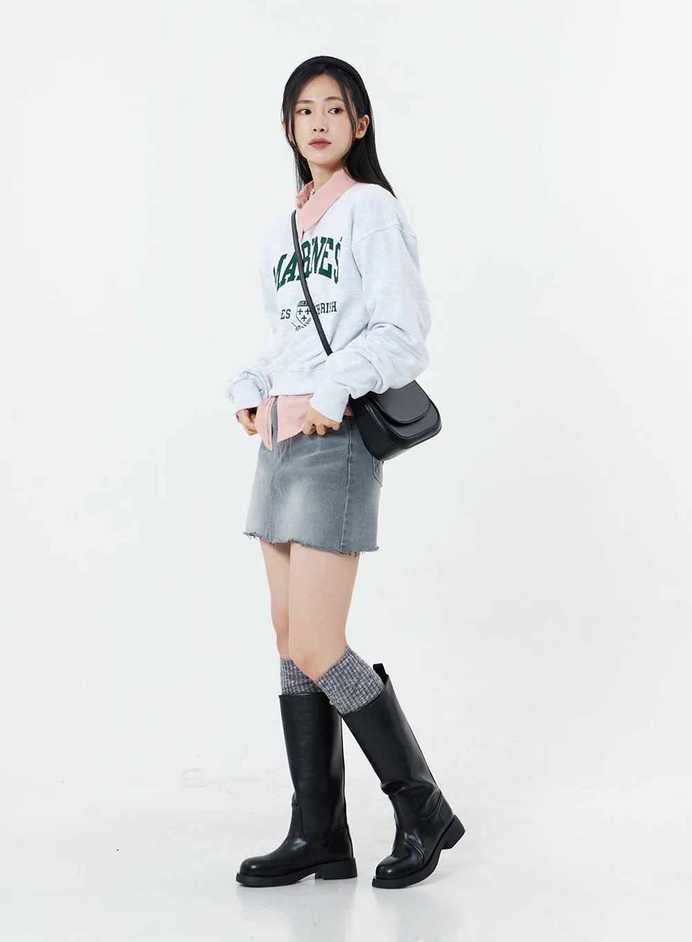 Basic Round Toe Wide Long Boots OS19 - Image 8