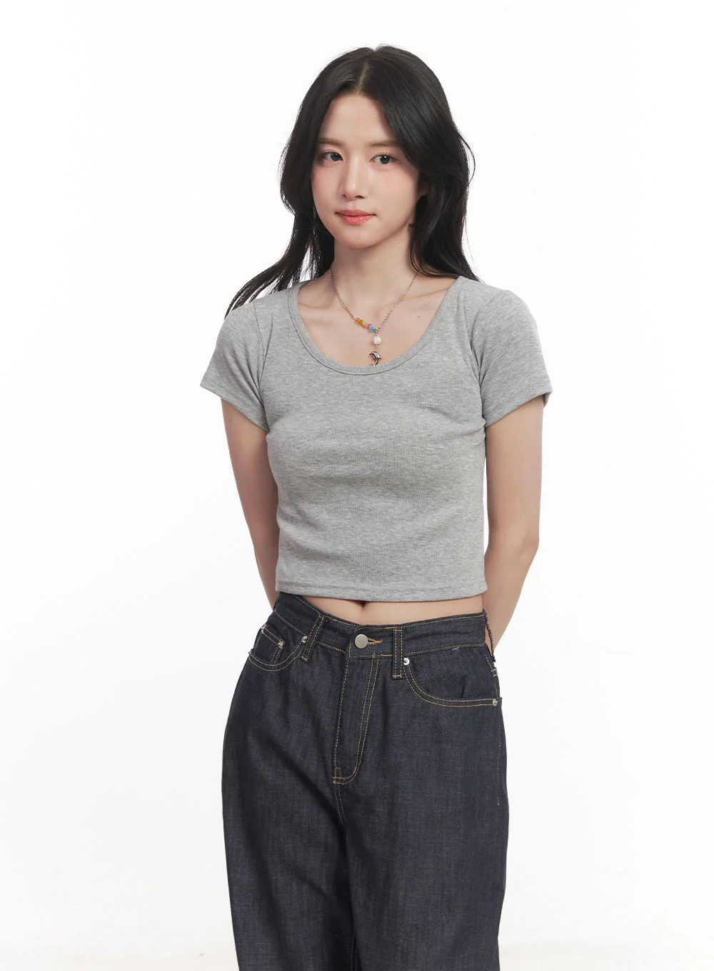 Basic Slim-Fit Crop Top CA510 - Image 10