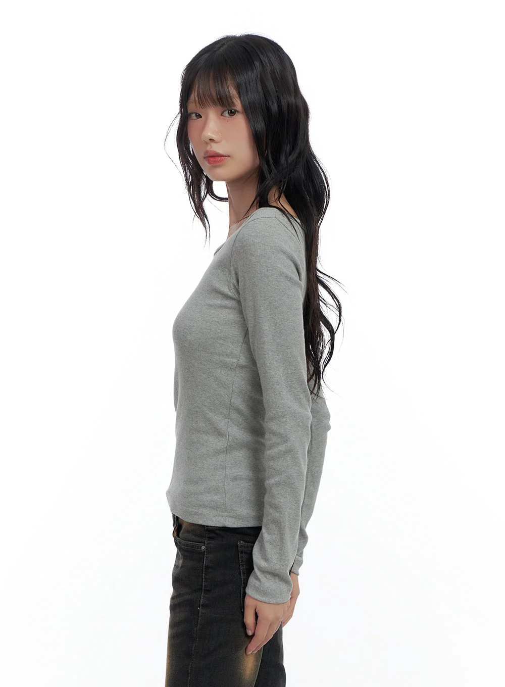 Basic Slim Fit U Neck T-Shirt CS420 - Image 3