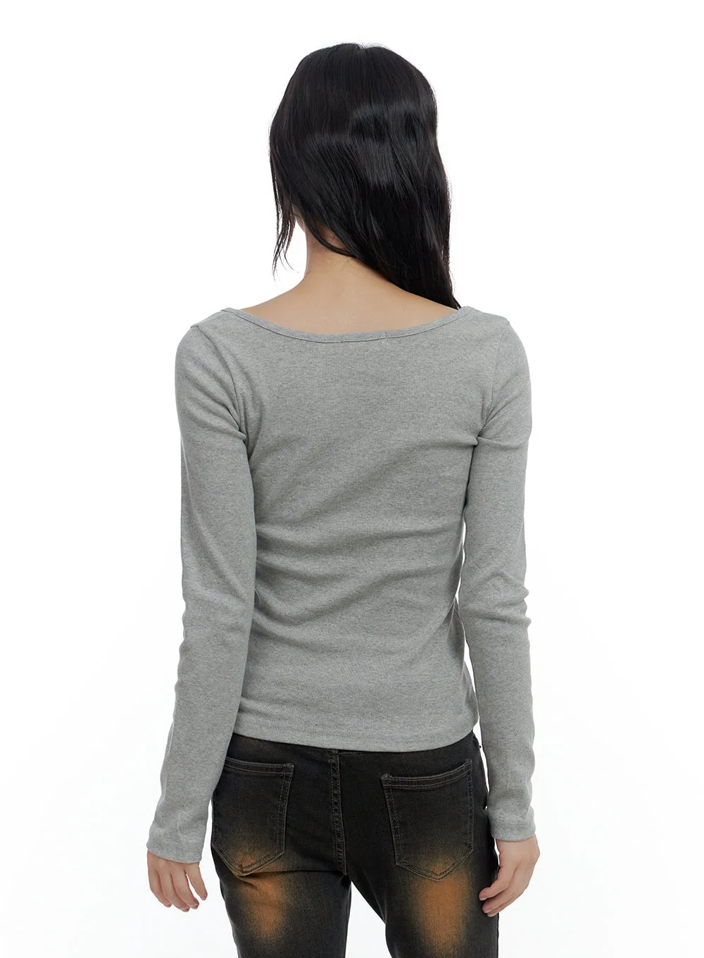 Basic Slim Fit U Neck T-Shirt CS420 - Image 4
