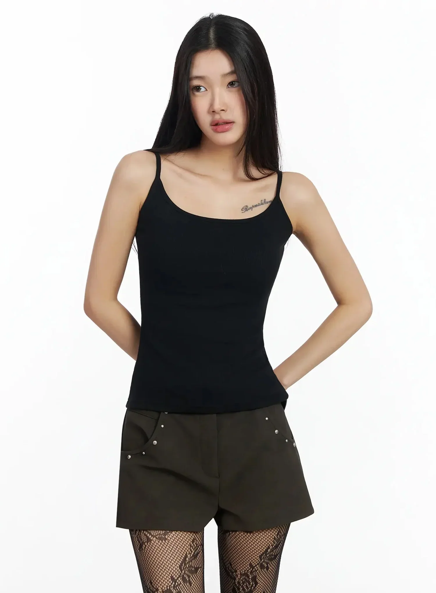 Basic Stretchy Ribbed Tank Top IM530 - Image 2