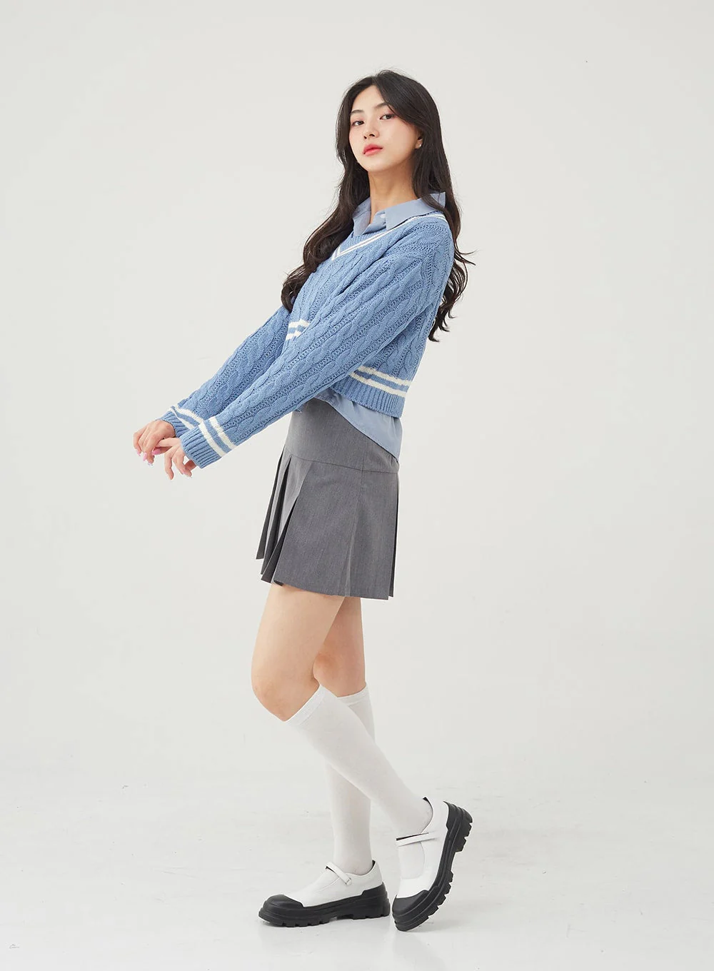 Basic Tone Down Color Crop Shirt BG23 - Image 14