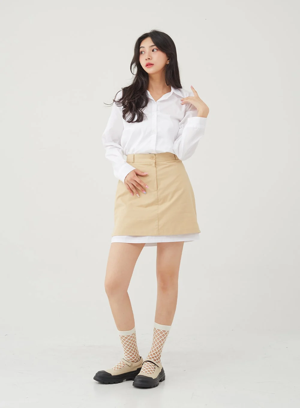 Basic Tone Down Color Crop Shirt BG23 - Image 17