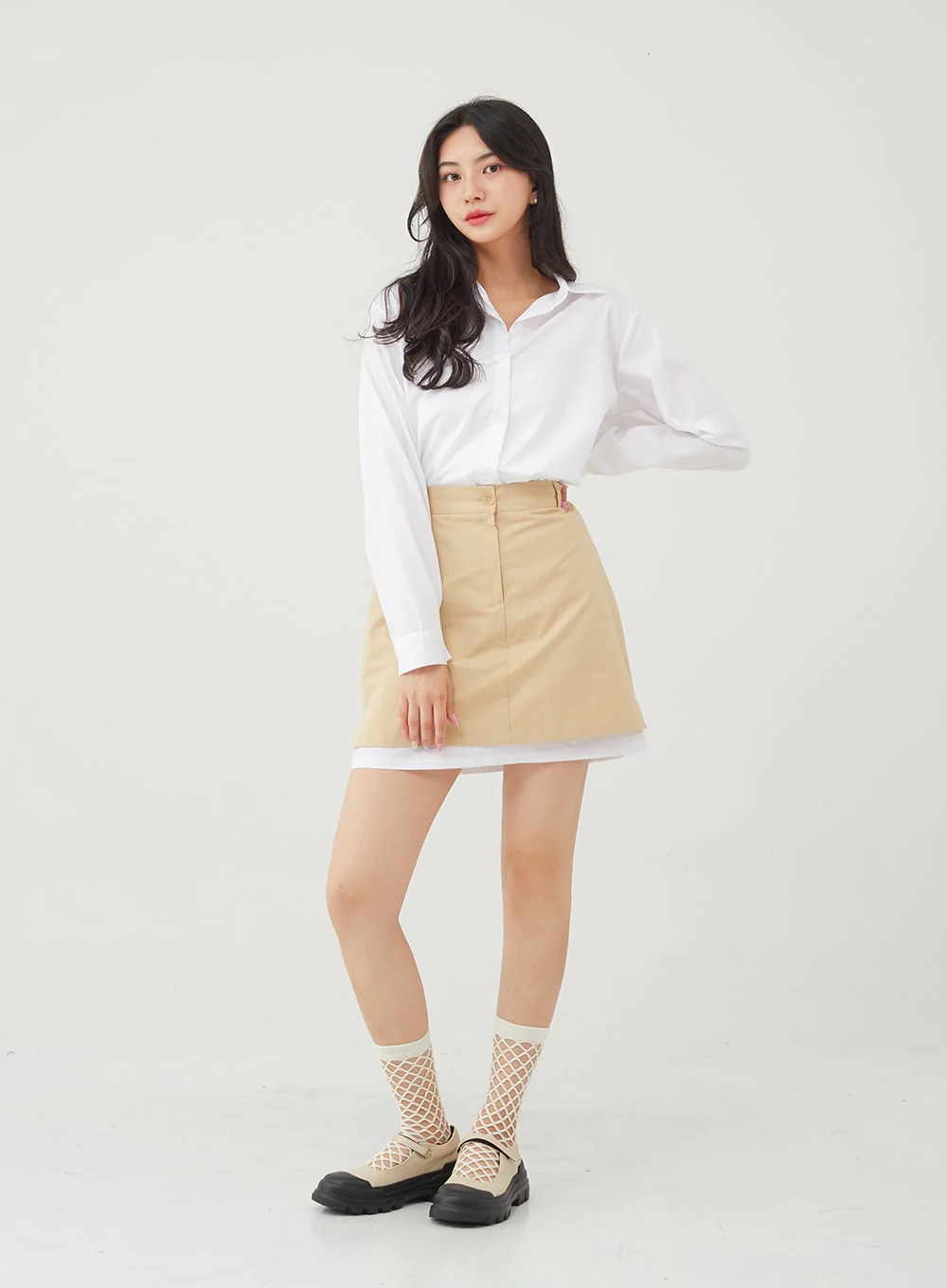 Basic Tone Down Color Crop Shirt BG23 - Image 18