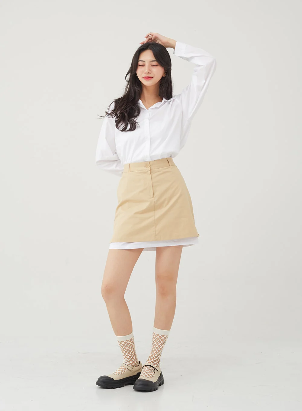 Basic Tone Down Color Crop Shirt BG23 - Image 19