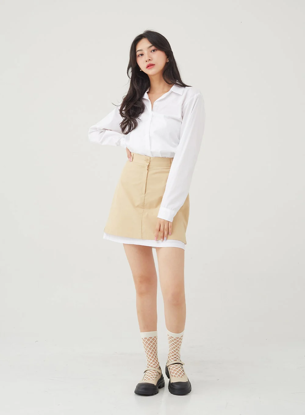 Basic Tone Down Color Crop Shirt BG23 - Image 20