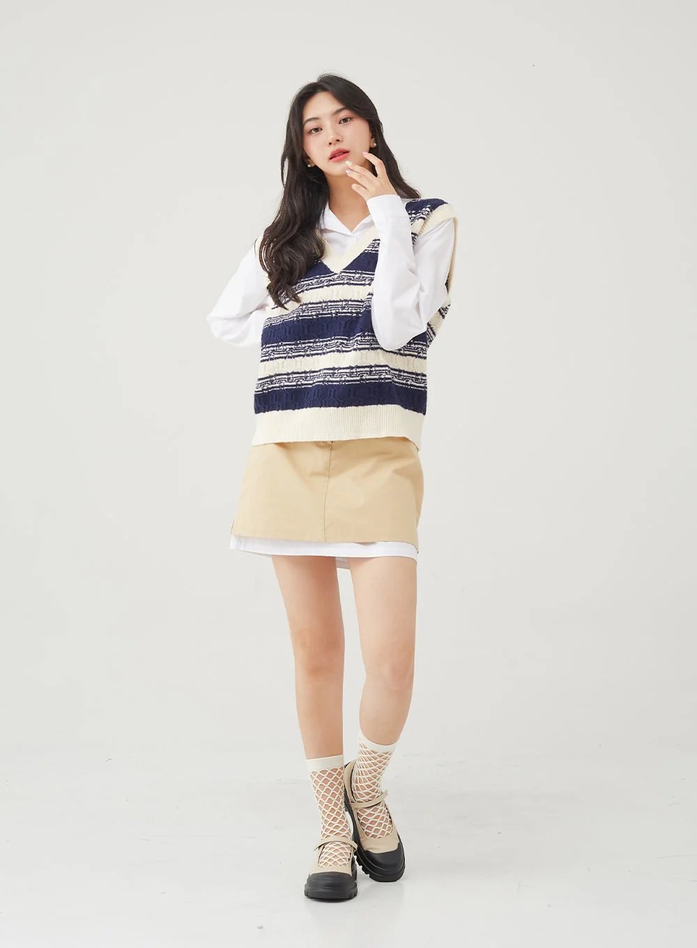 Basic Tone Down Color Crop Shirt BG23 - Image 26
