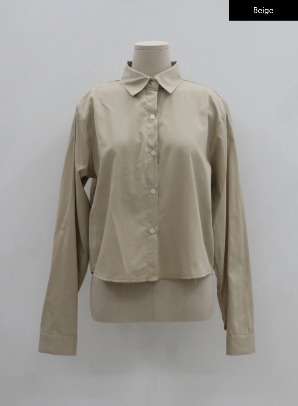 Basic Tone Down Color Crop Shirt BG23 - Image 35