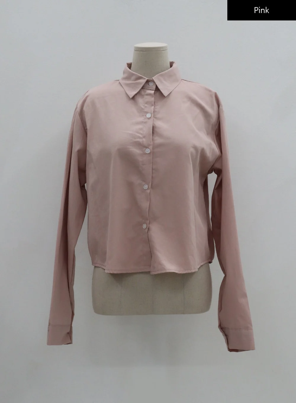 Basic Tone Down Color Crop Shirt BG23 - Image 37