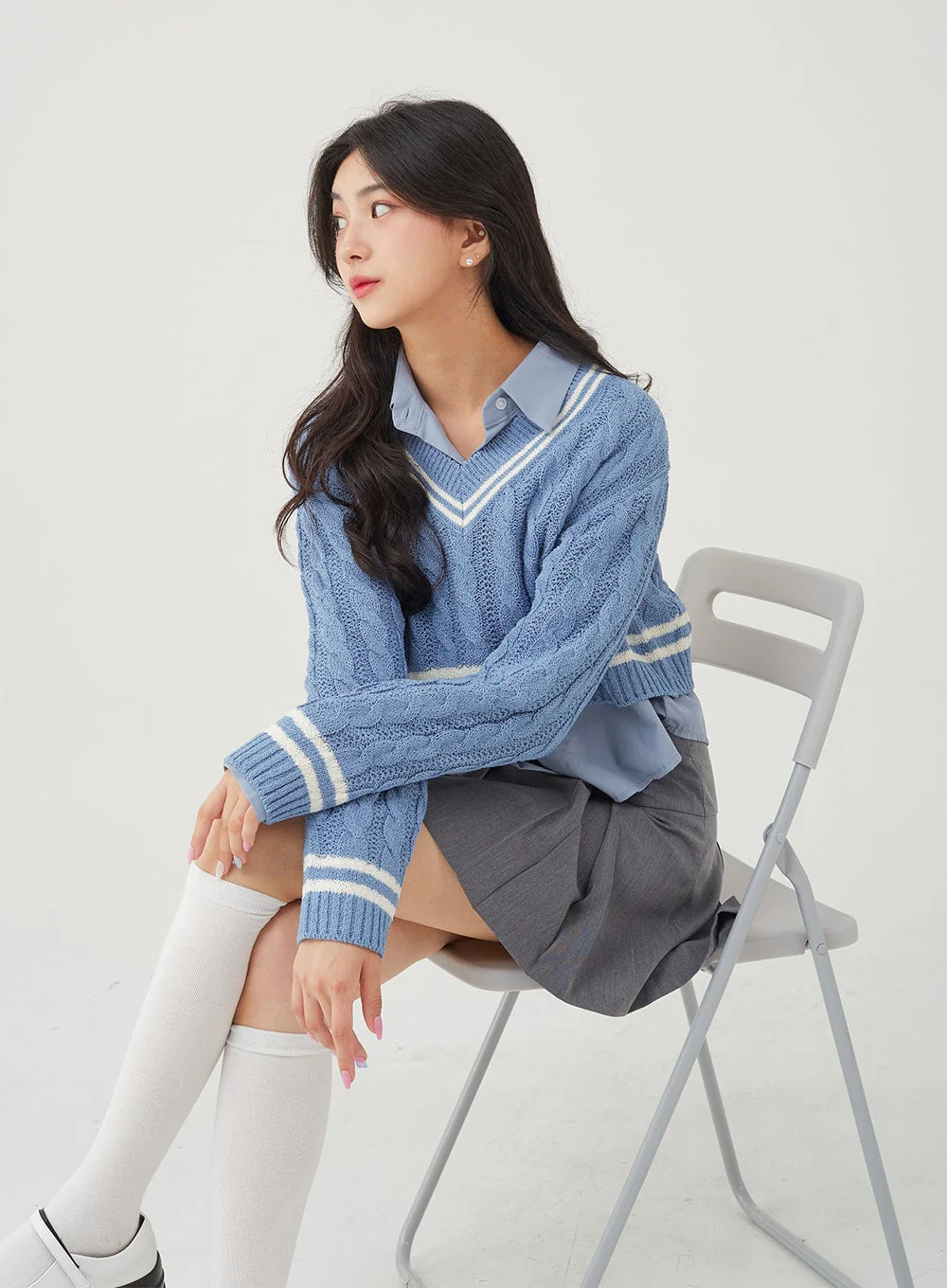 Basic Tone Down Color Crop Shirt BG23 - Image 5