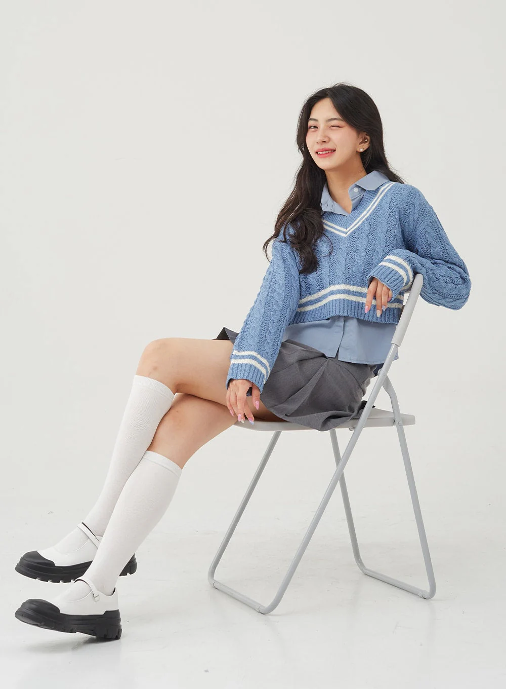 Basic Tone Down Color Crop Shirt BG23 - Image 7
