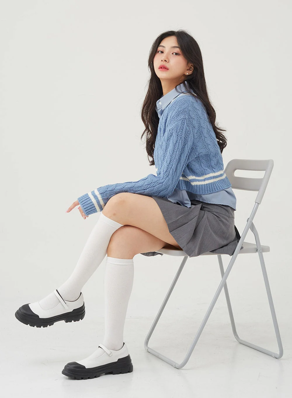 Basic Tone Down Color Crop Shirt BG23 - Image 9