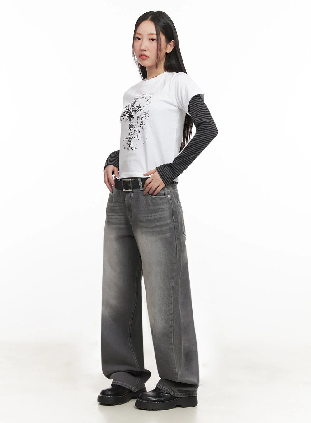 Becca Washed Straight-Leg Jeans IM524