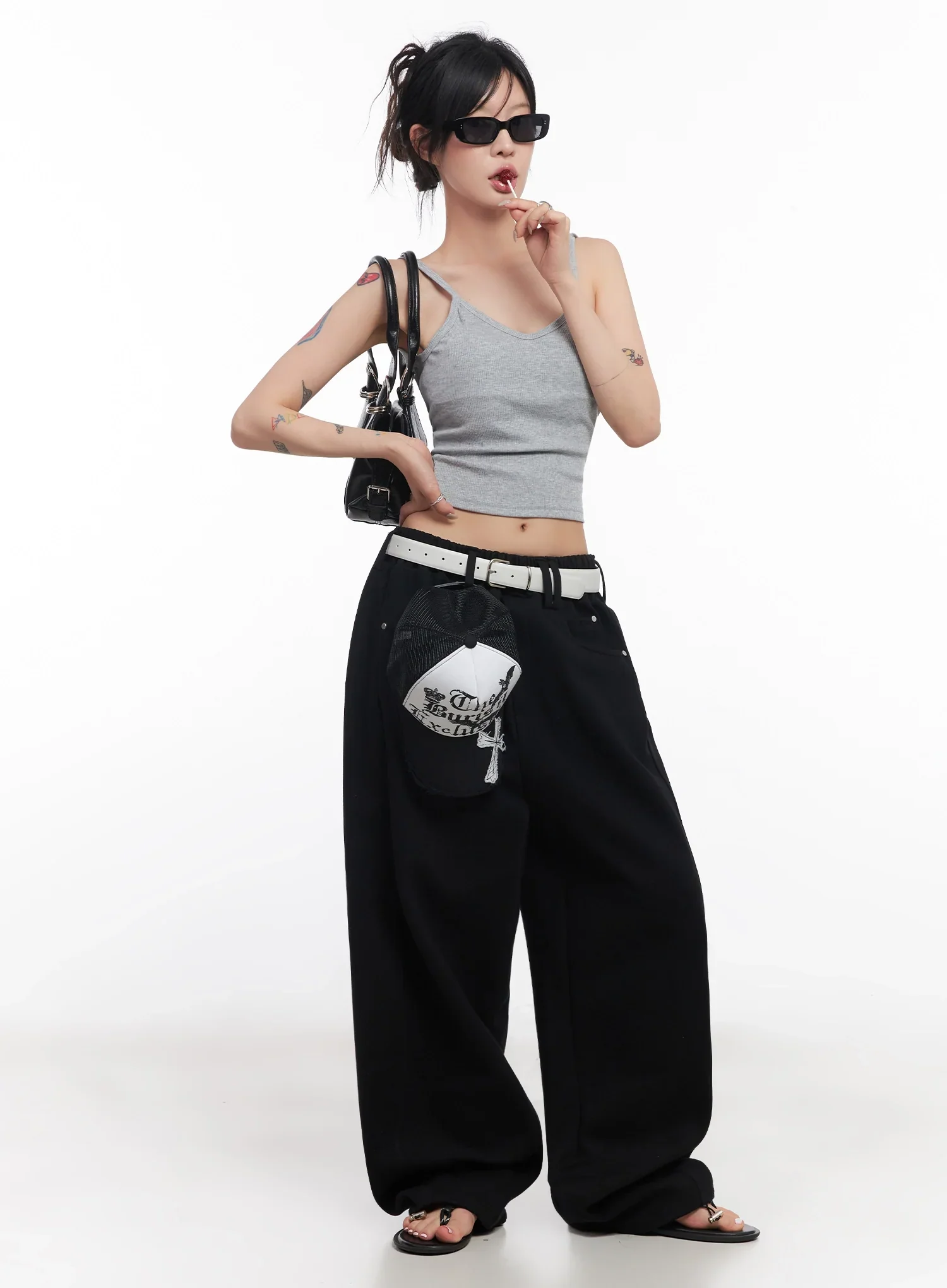 Belted Sweatpant Joggers IC503 - Image 2