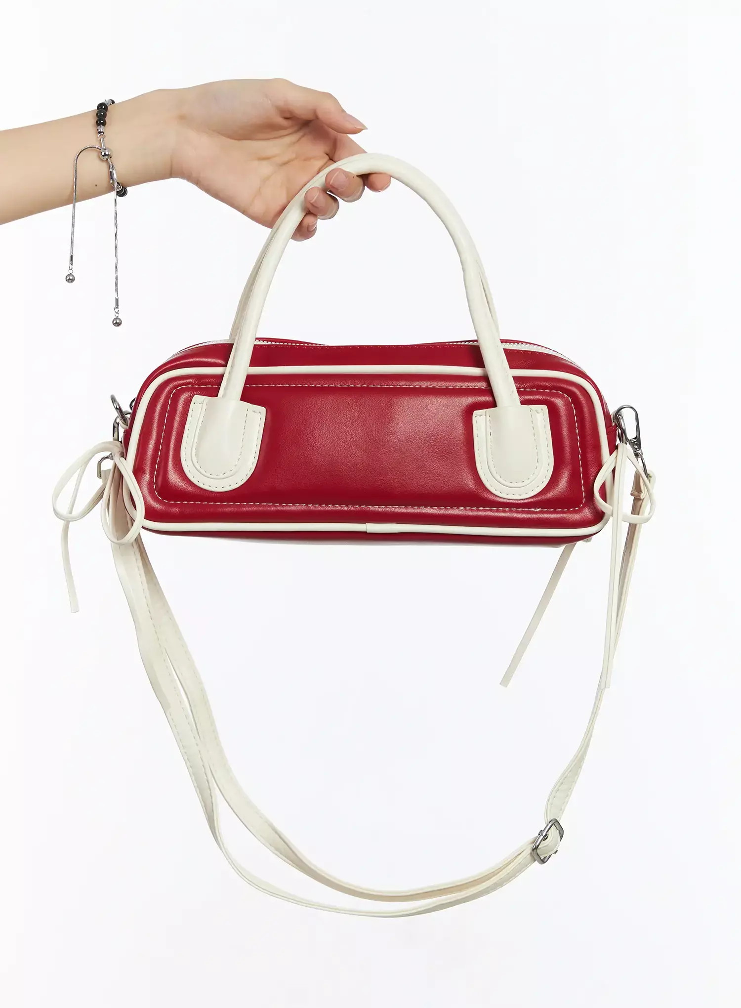 Bicolor Contrast Square Tote Bag IM530
