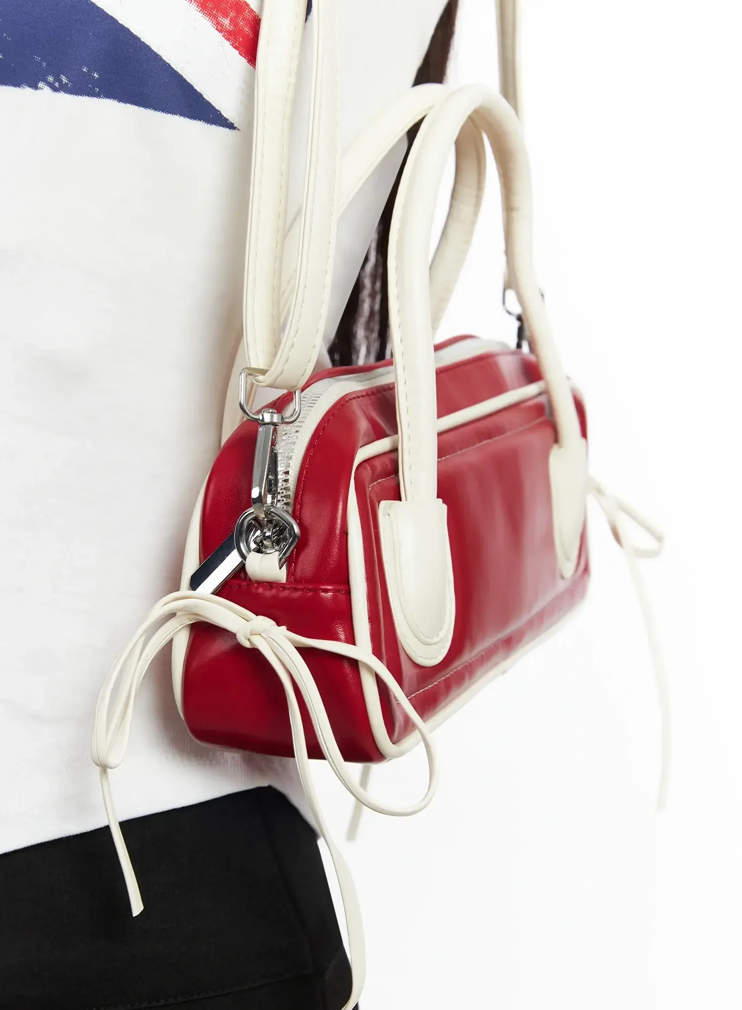 Bicolor Contrast Square Tote Bag IM530 - Image 2