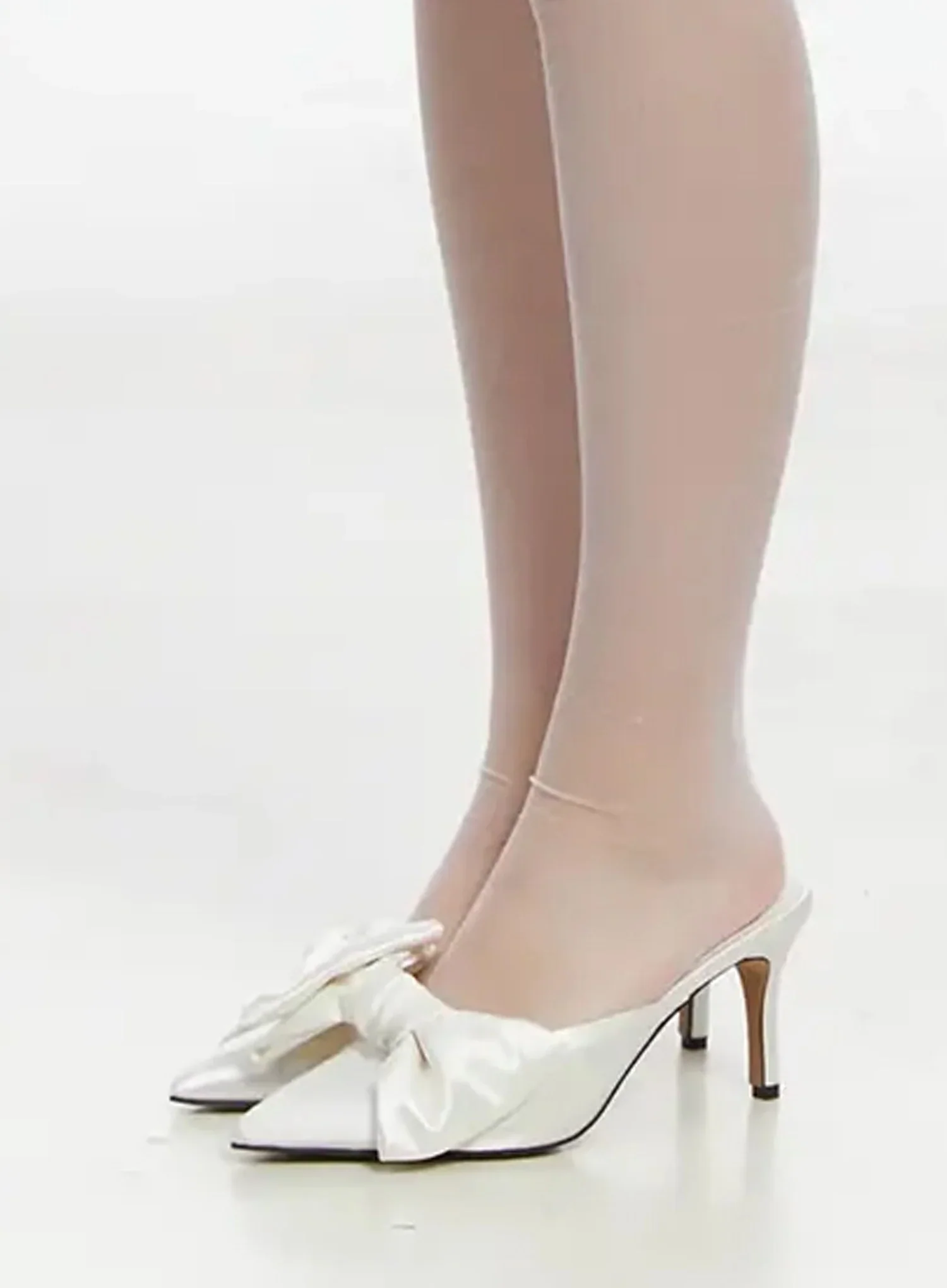 Big Bow Mule Stiletto Pumps IM506 - Image 5