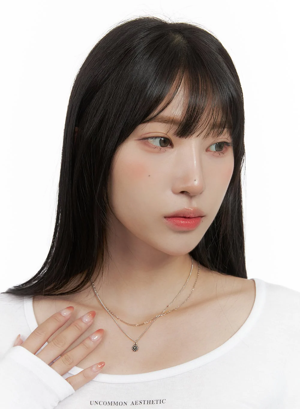 Black Flower Necklace IS413 - Image 4