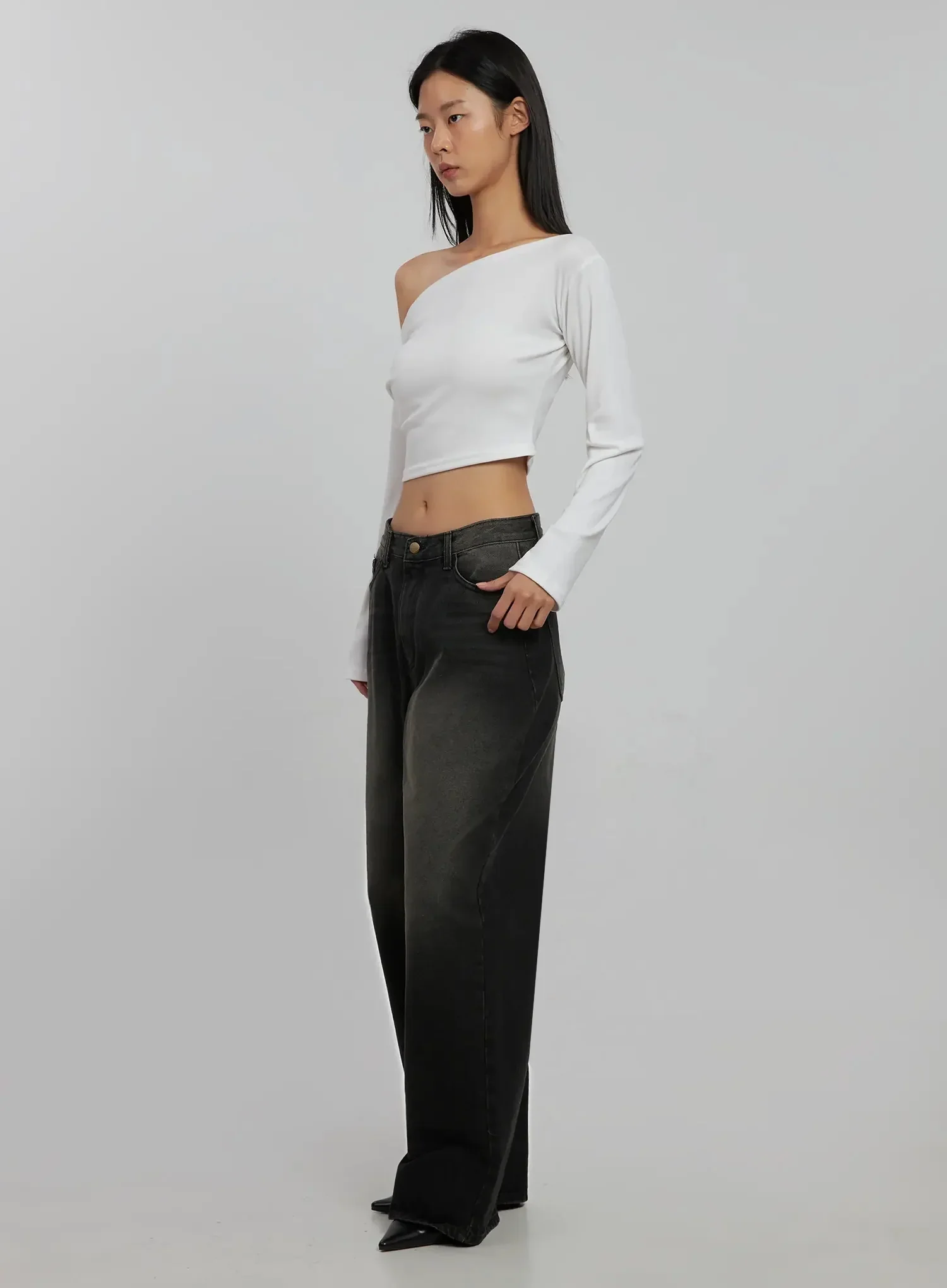 Blaire Dark Washed Wide Leg Jeans IJ509 - Image 13