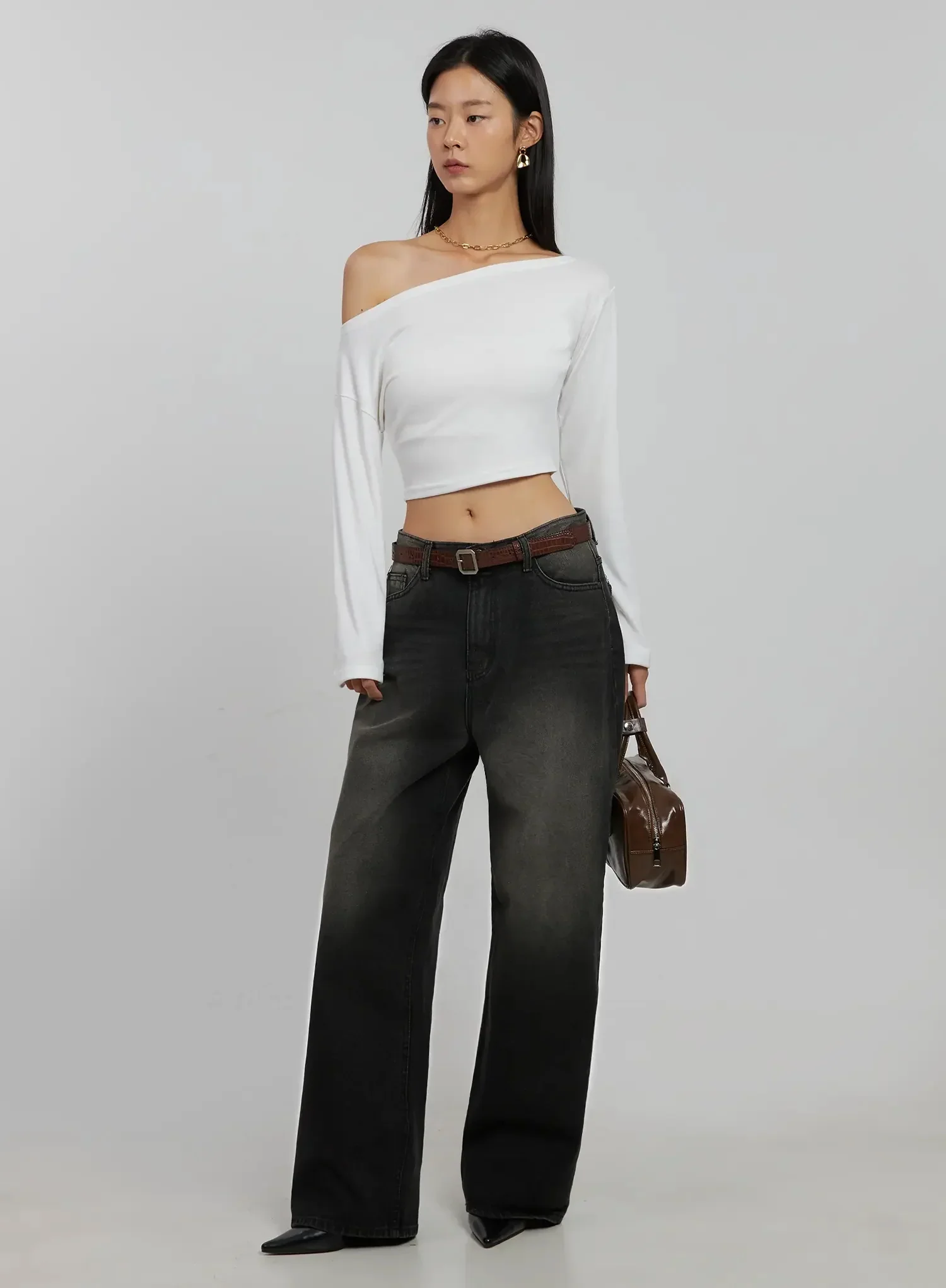 Blaire Dark Washed Wide Leg Jeans IJ509 - Image 14