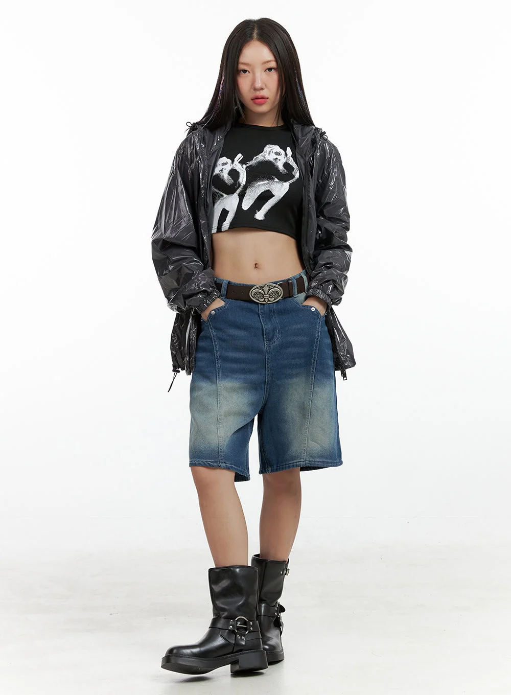 Blue Washed Baggy Jorts OL408 - Image 5