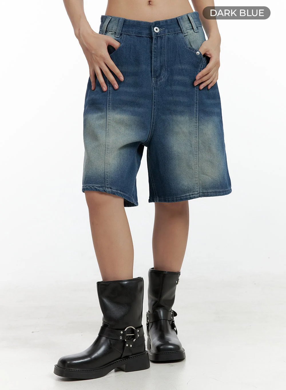 Blue Washed Baggy Jorts OL408 - Image 7
