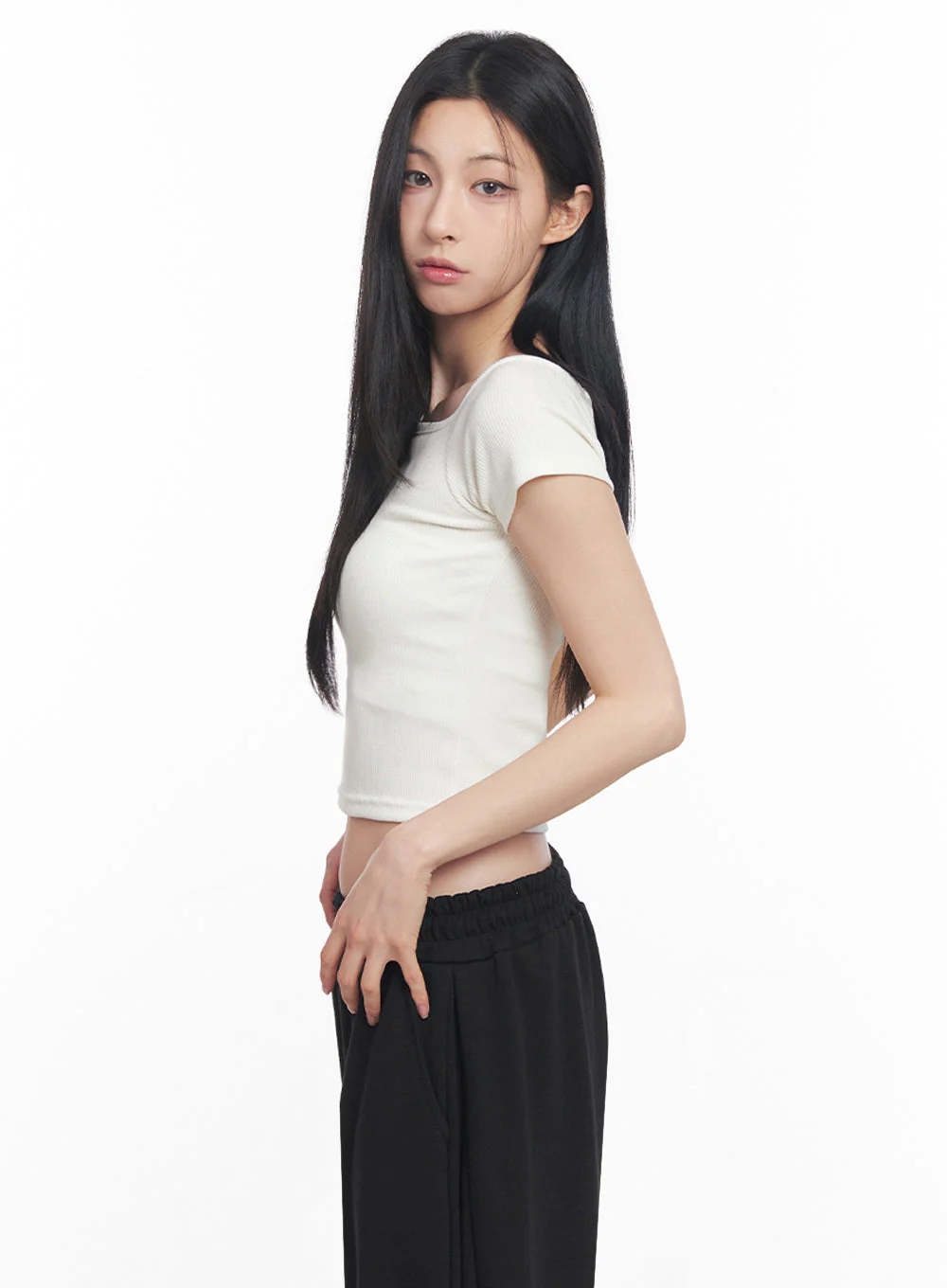Boatneck Cropped Tee IY516 - Image 9