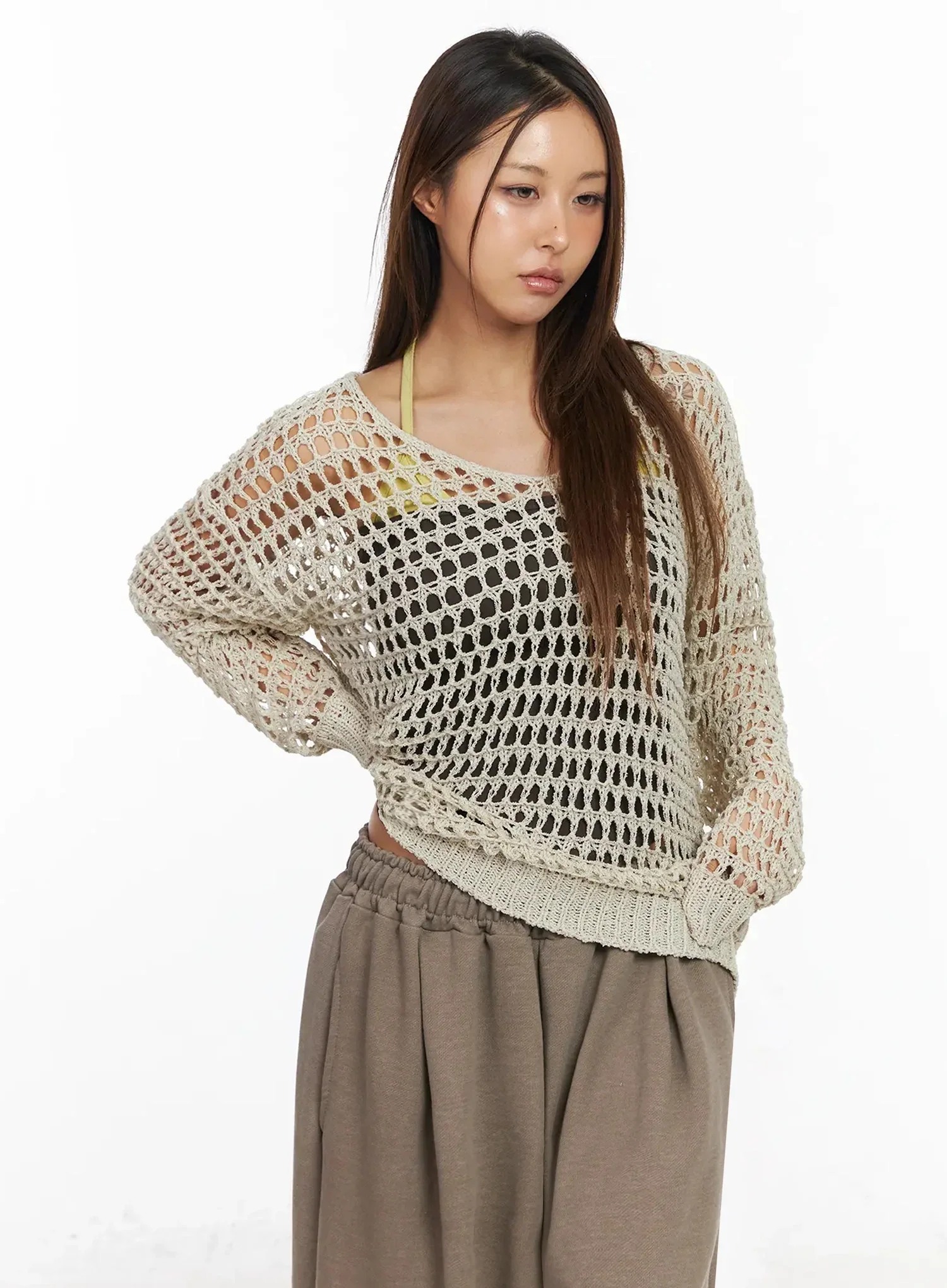 Boho Chic Crochet Knit Top IA527 - Image 8
