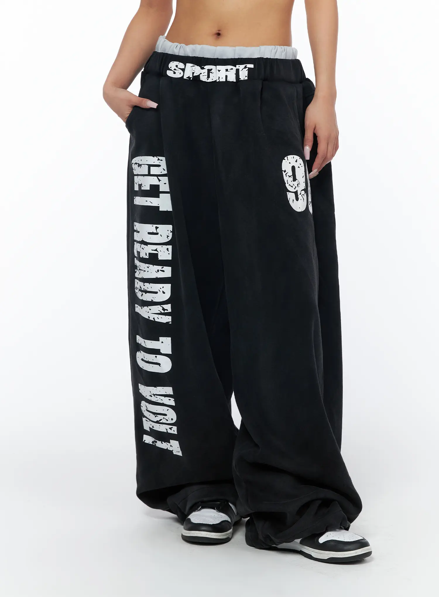 Bold Graphic Wide Leg Sweatpants CA517 - Image 11