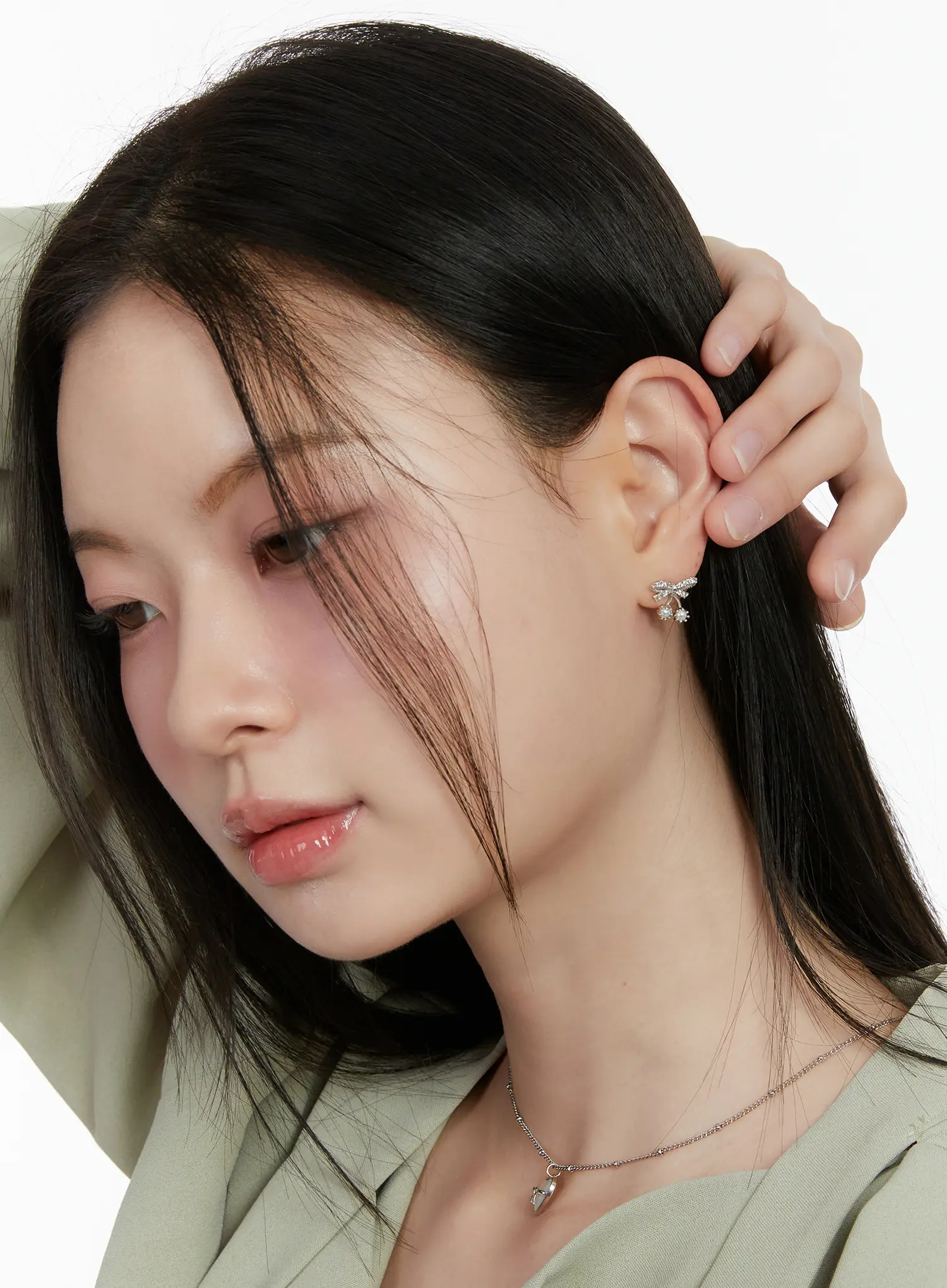 Bow Drop Earrings F502 - Image 2