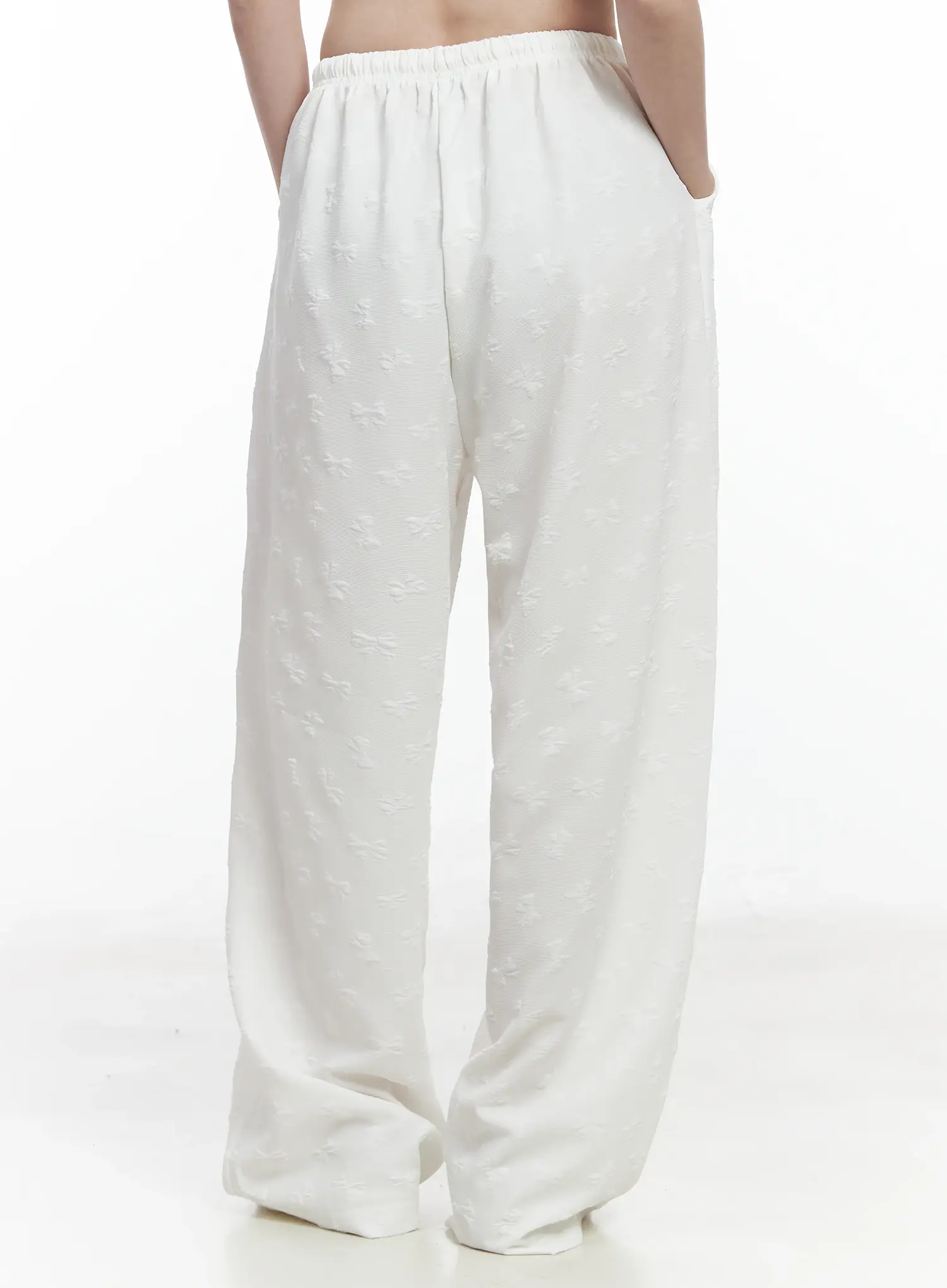 Bow Embossed Wide Pants IF525 - Image 8
