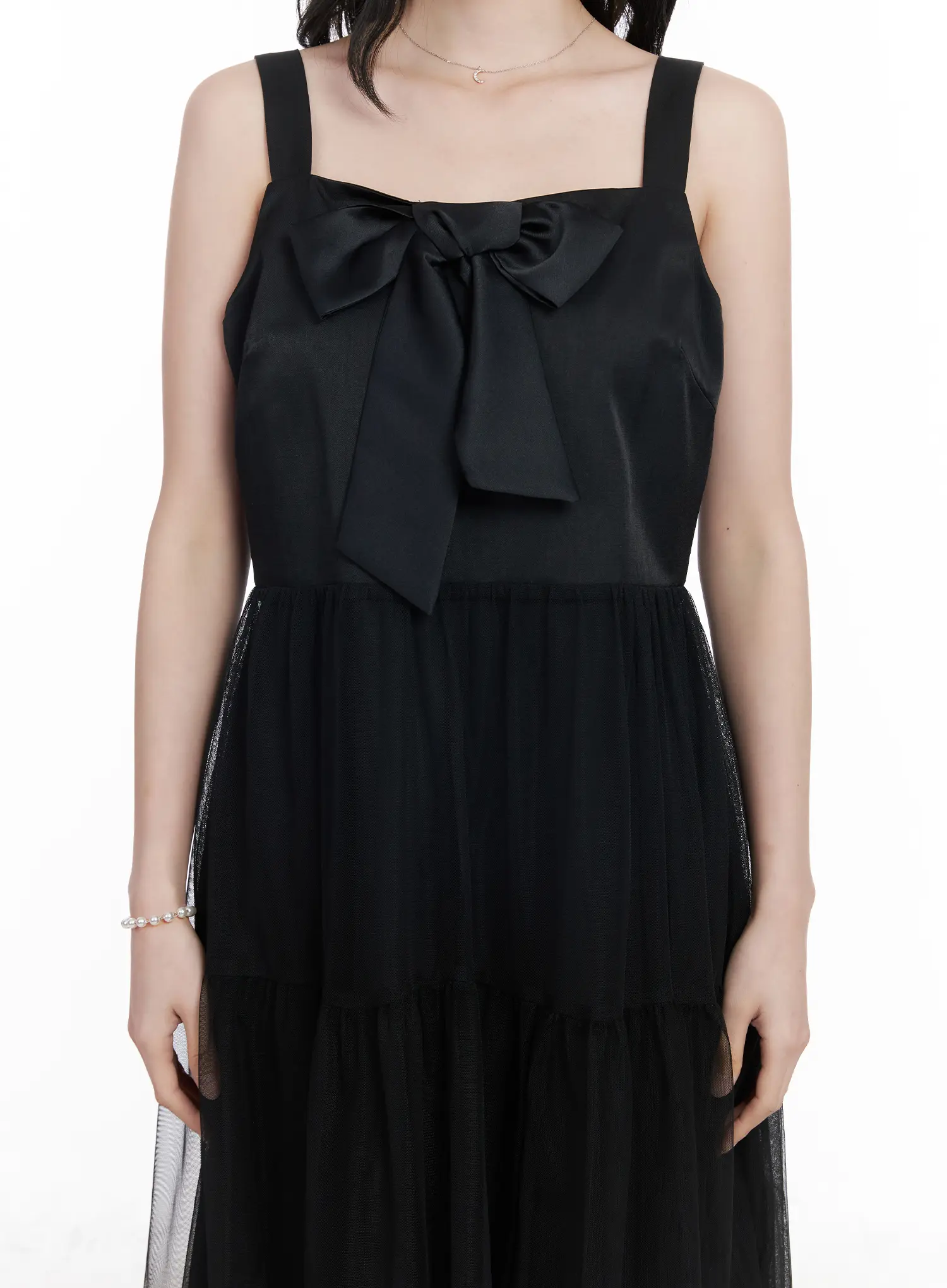 Bow Tiered Tulle Midi Dress CA509 - Image 4