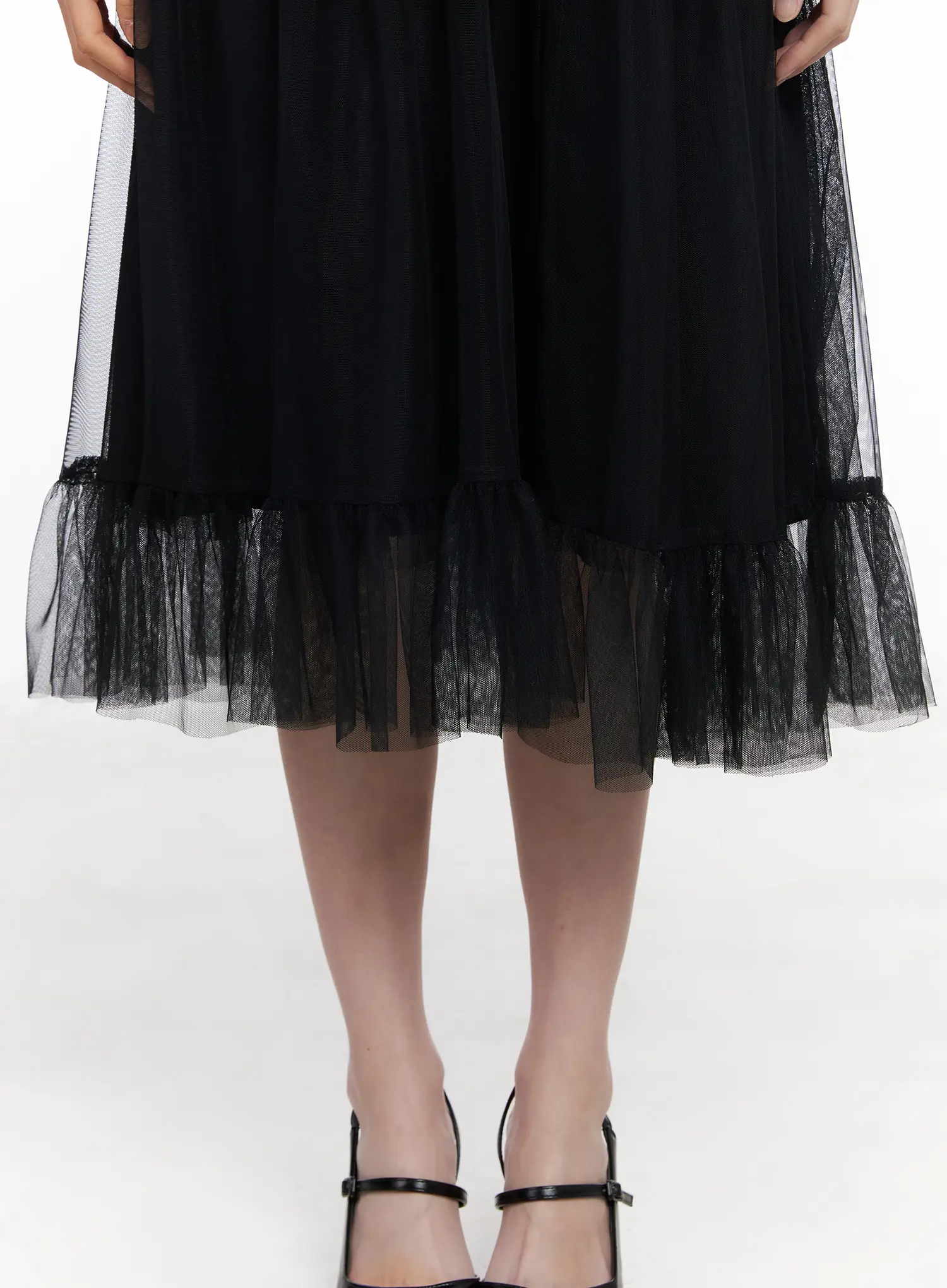 Bow Tiered Tulle Midi Dress CA509 - Image 5