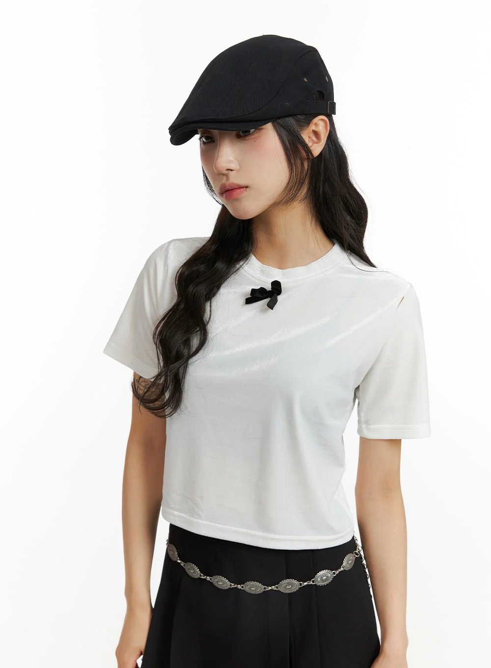 Bowknot Cropped Tee CJ417 - Image 5