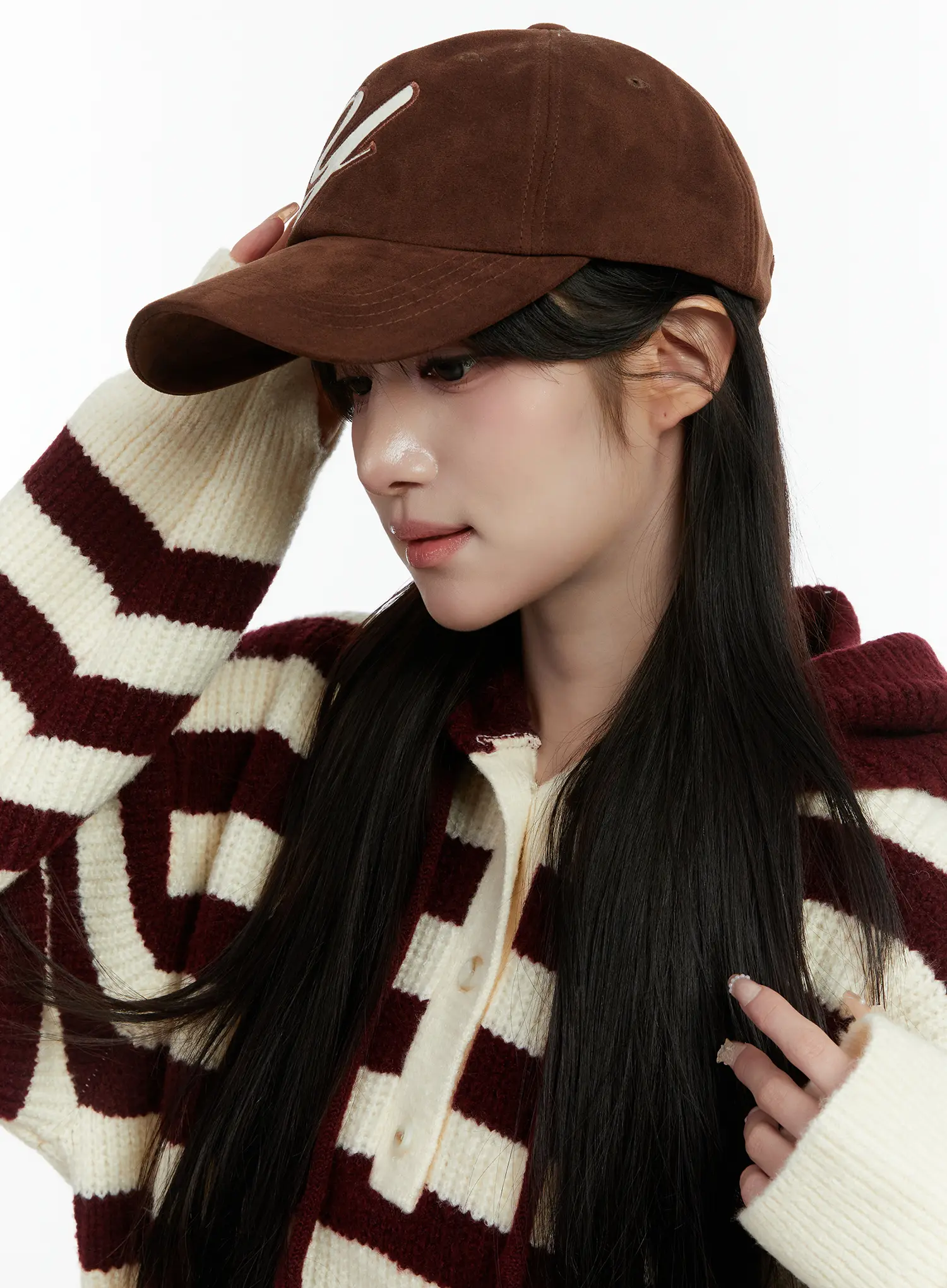 Brown Suede Baseball Cap CD523 - Image 3