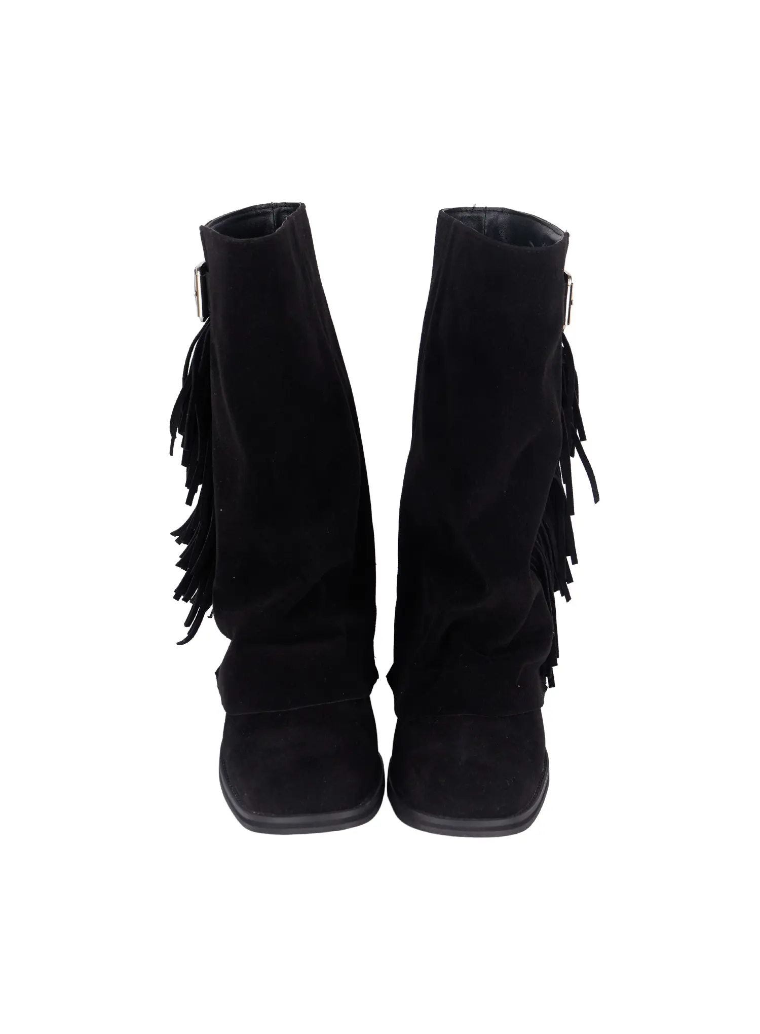 Brown Suede Fringe Boots CF503 - Image 6