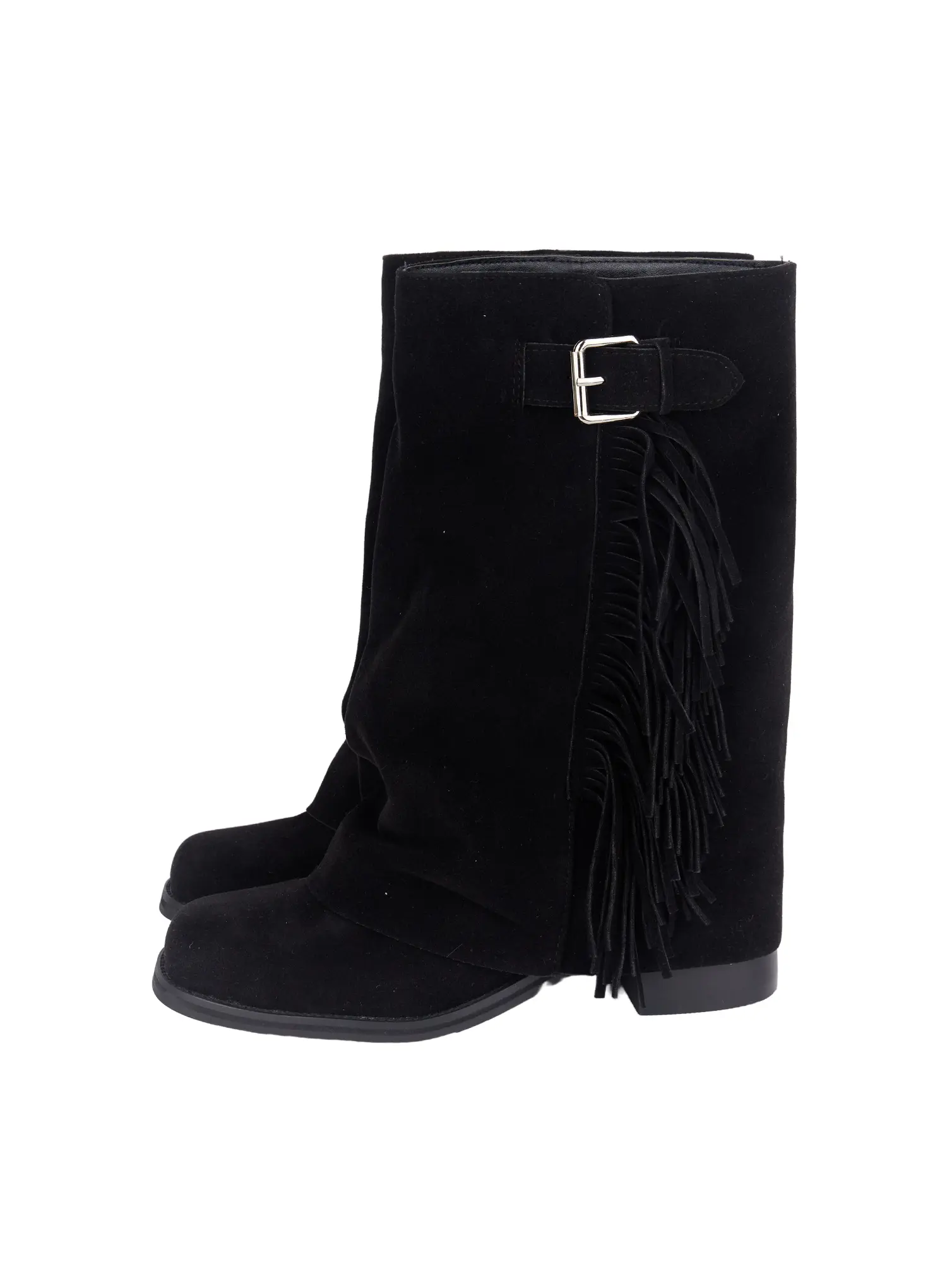 Brown Suede Fringe Boots CF503 - Image 7