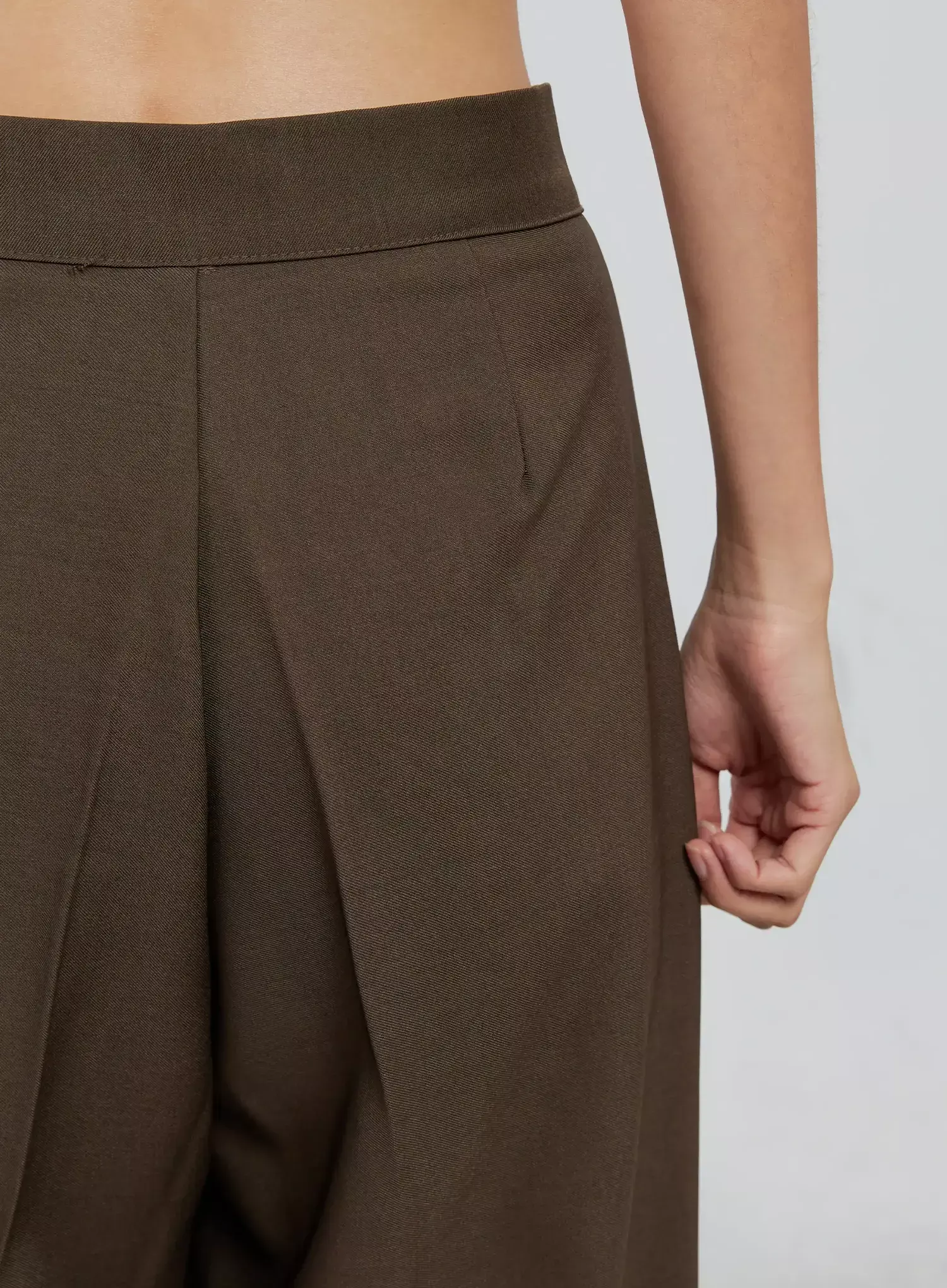 Brown Wide Leg Tailored Pants IO530 - Image 14