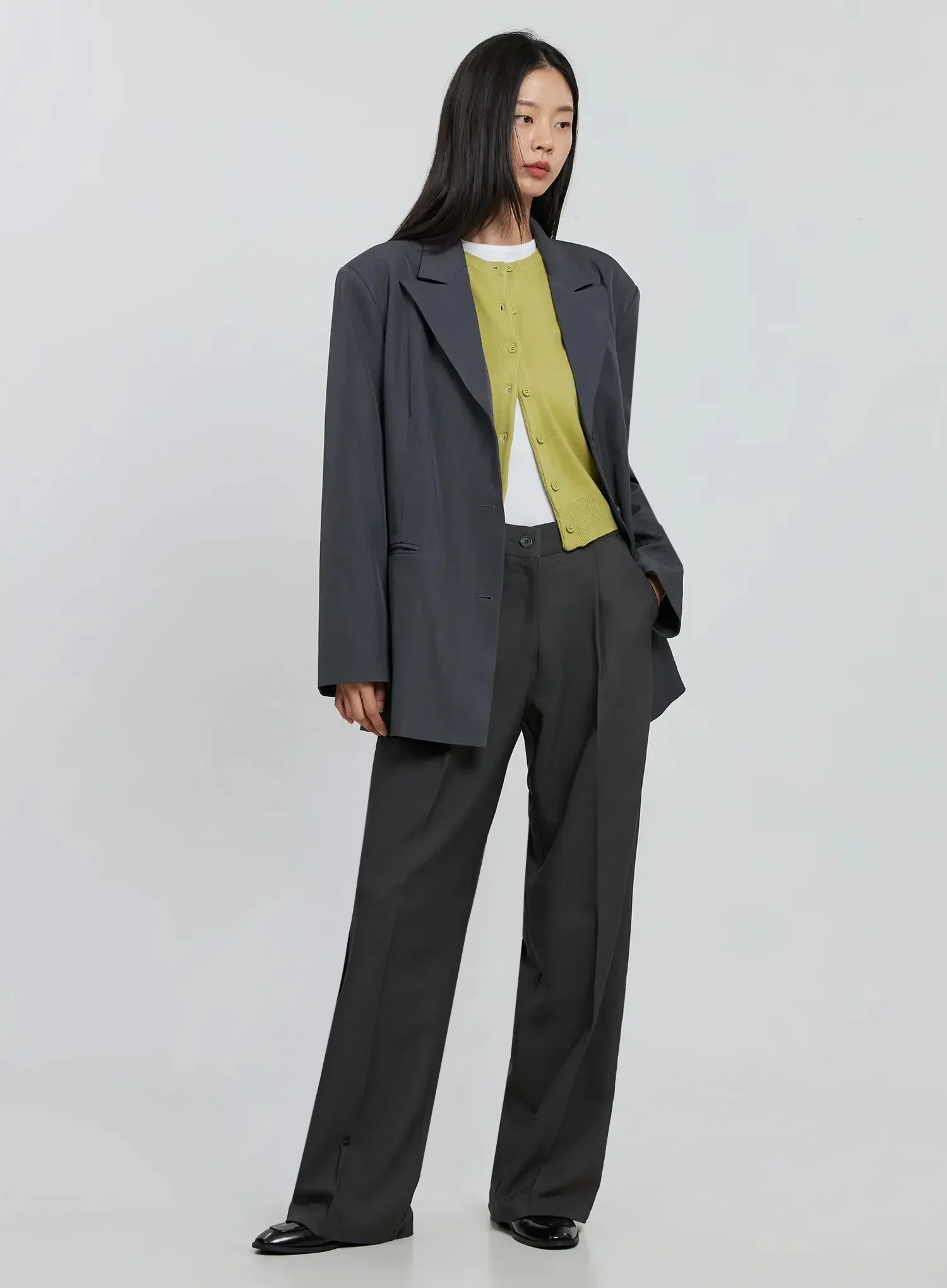 Brown Wide Leg Tailored Pants IO530 - Image 17