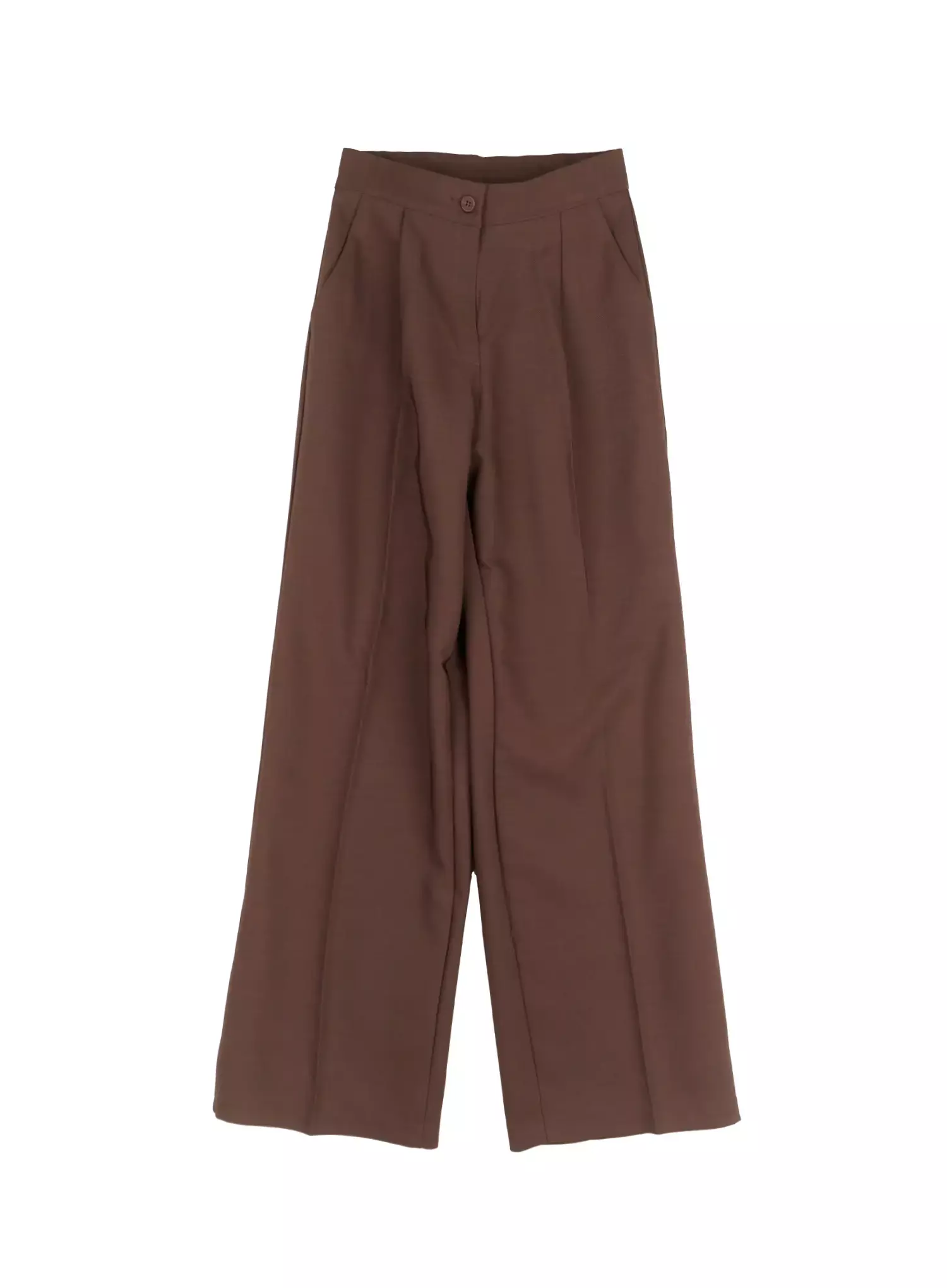 Brown Wide Leg Tailored Pants IO530 - Image 18