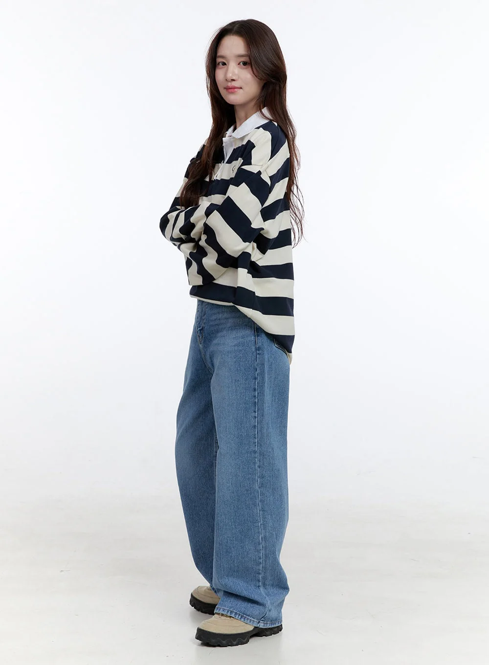 Brynn Light Washed Wide Leg Jeans OO407 - Image 4