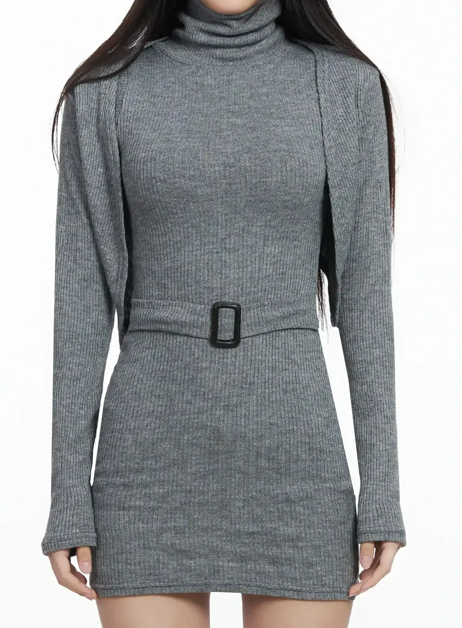 Buckle Knit Dress and Cardigan Set IM506 - Image 3