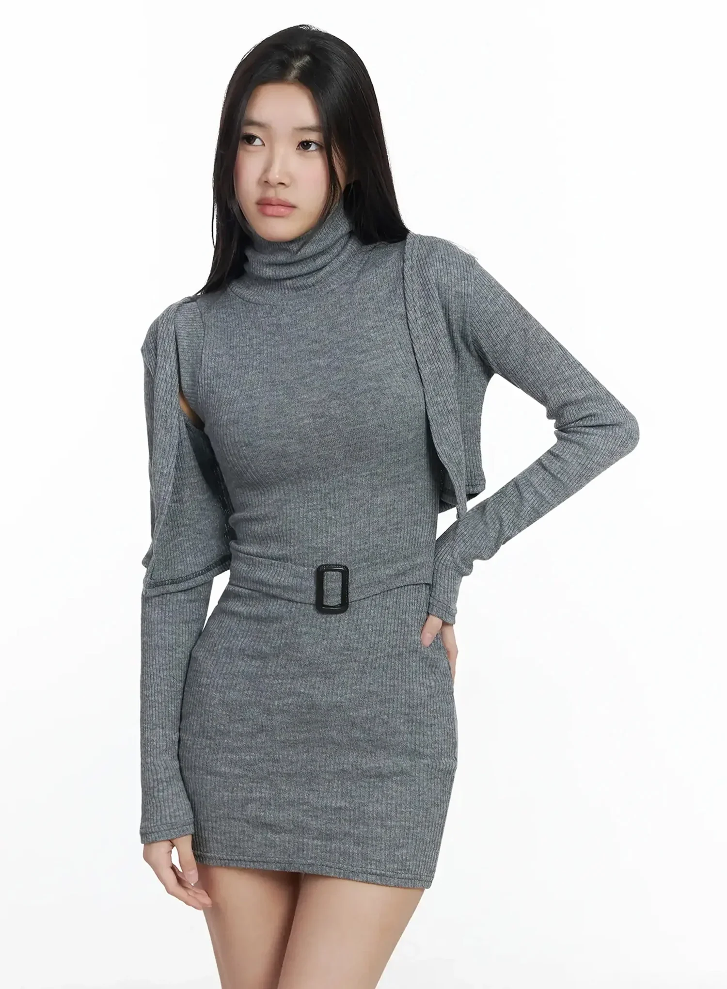 Buckle Knit Dress and Cardigan Set IM506 - Image 6