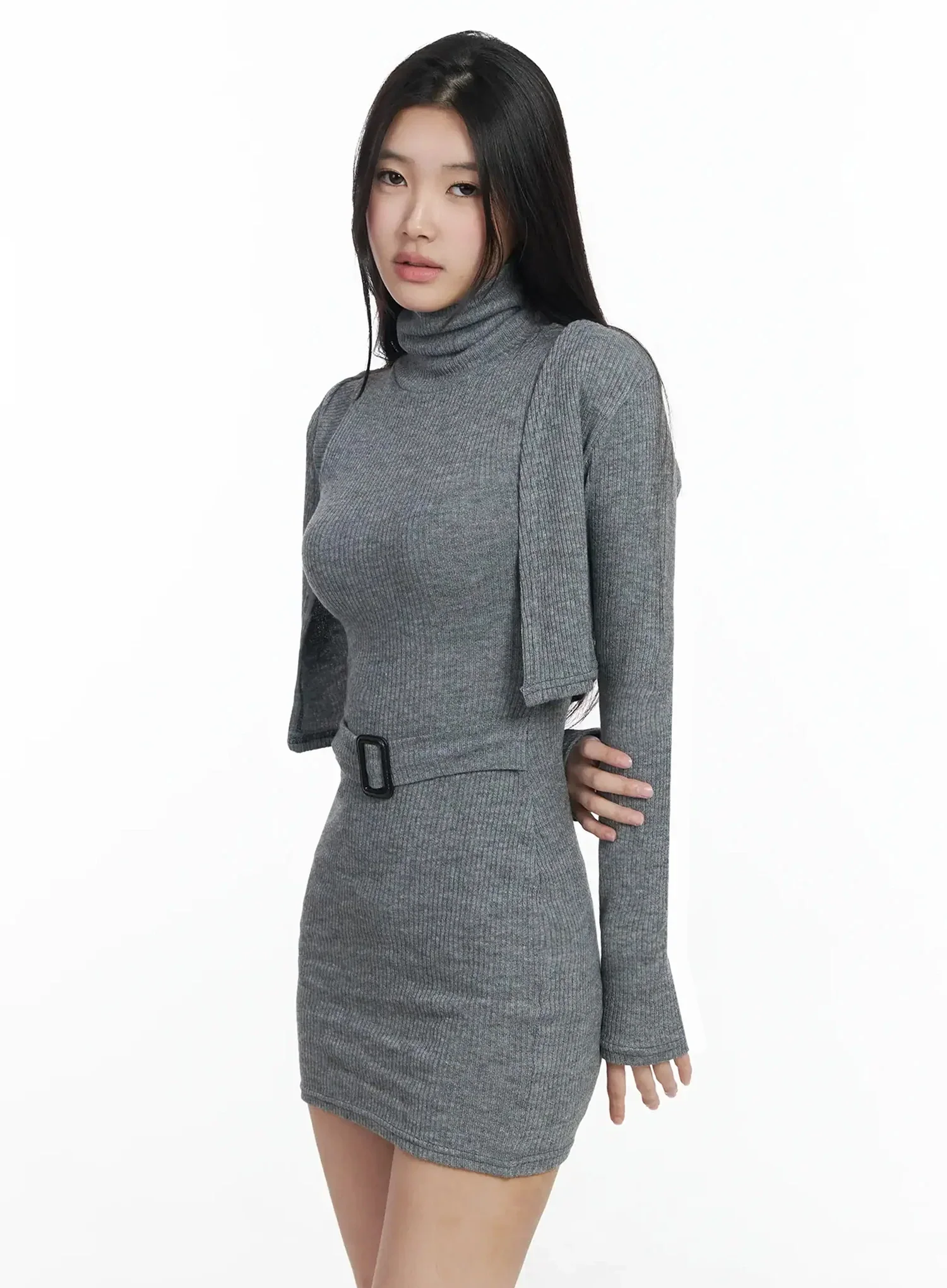 Buckle Knit Dress and Cardigan Set IM506 - Image 7