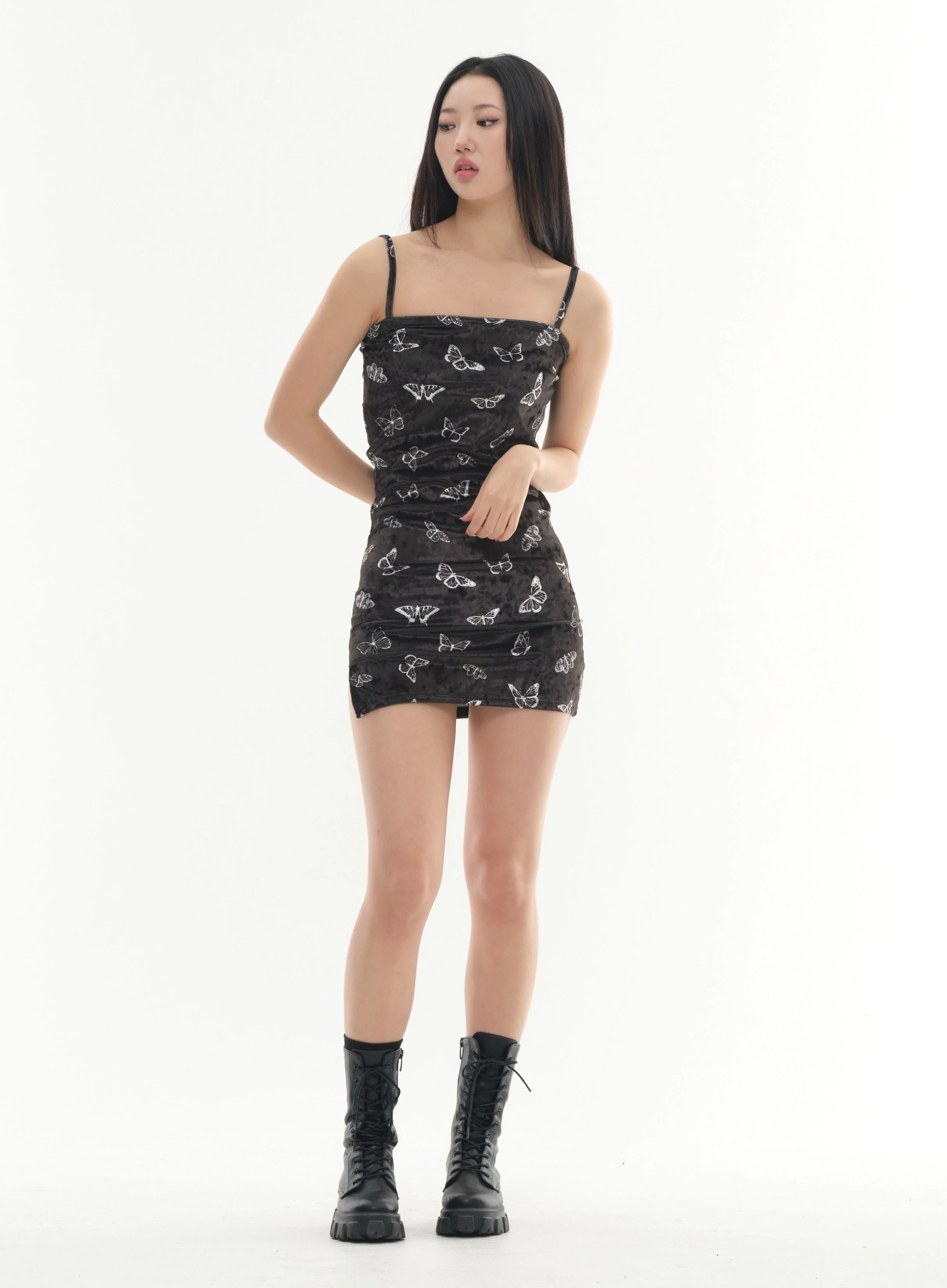 Butterfly Print Mini Strap Dress #Lewkin Original #1126K8 - Image 15