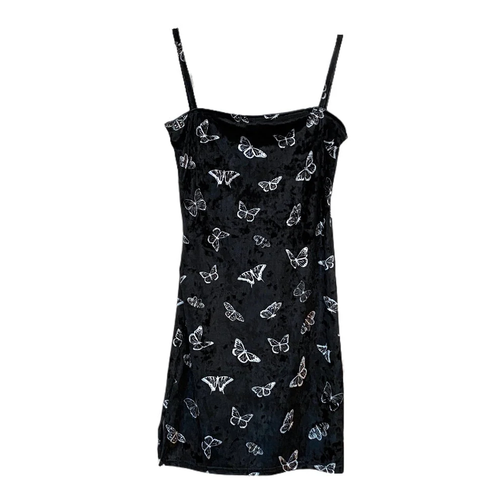 Butterfly Print Mini Strap Dress #Lewkin Original #1126K8 - Image 16