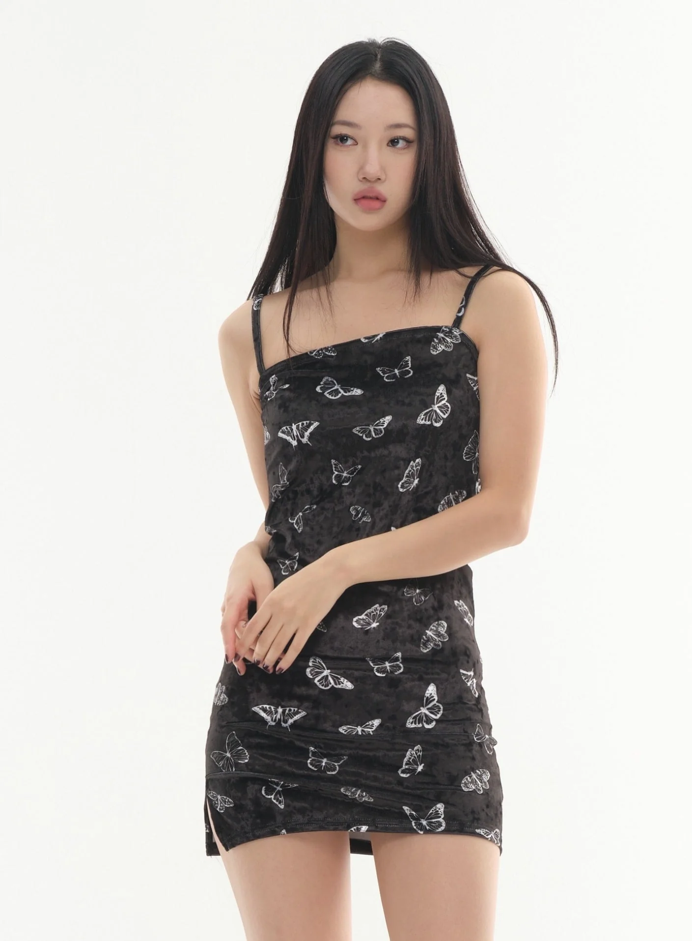 Butterfly Print Mini Strap Dress #Lewkin Original #1126K8 - Image 9