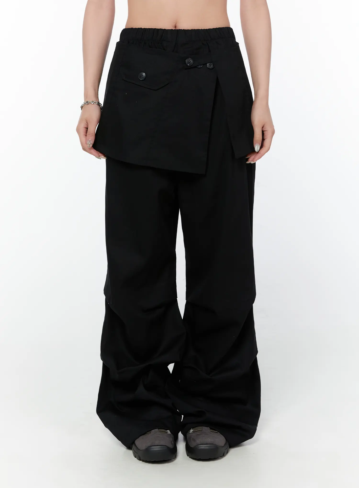Button Detail Skirt Pants CY514 - Image 9