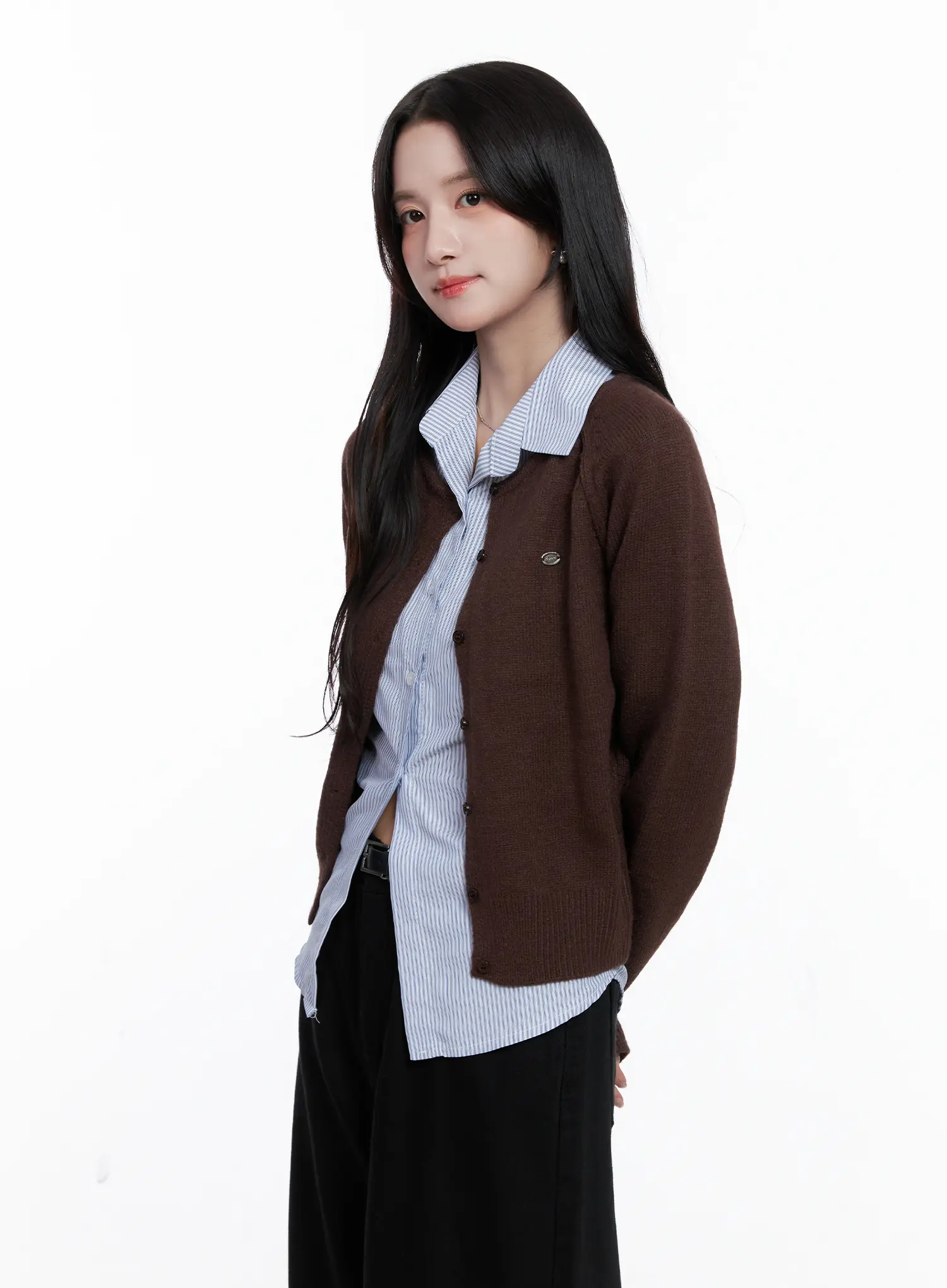 Button-Up Crewneck Cardigan CS523 - Image 8