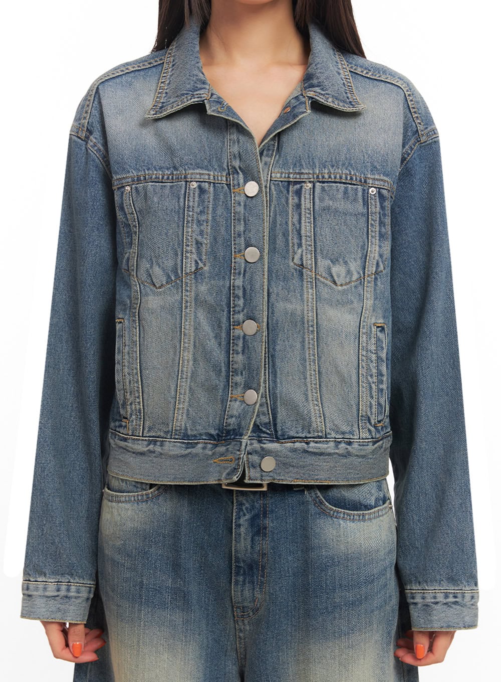 Button-Up Denim Jacket IA507 - Image 3